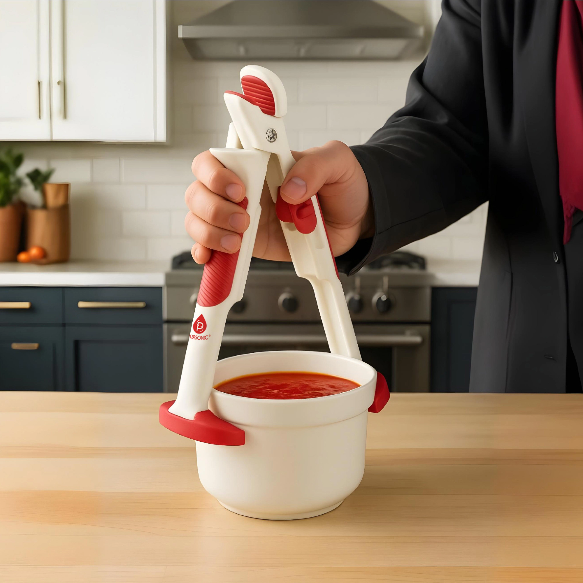 Pursonic Unisex Heat Resistant Kitchen Safety Tool Set: 4-Pack 2-in-1 Heat Resistant Clip & Clamp
