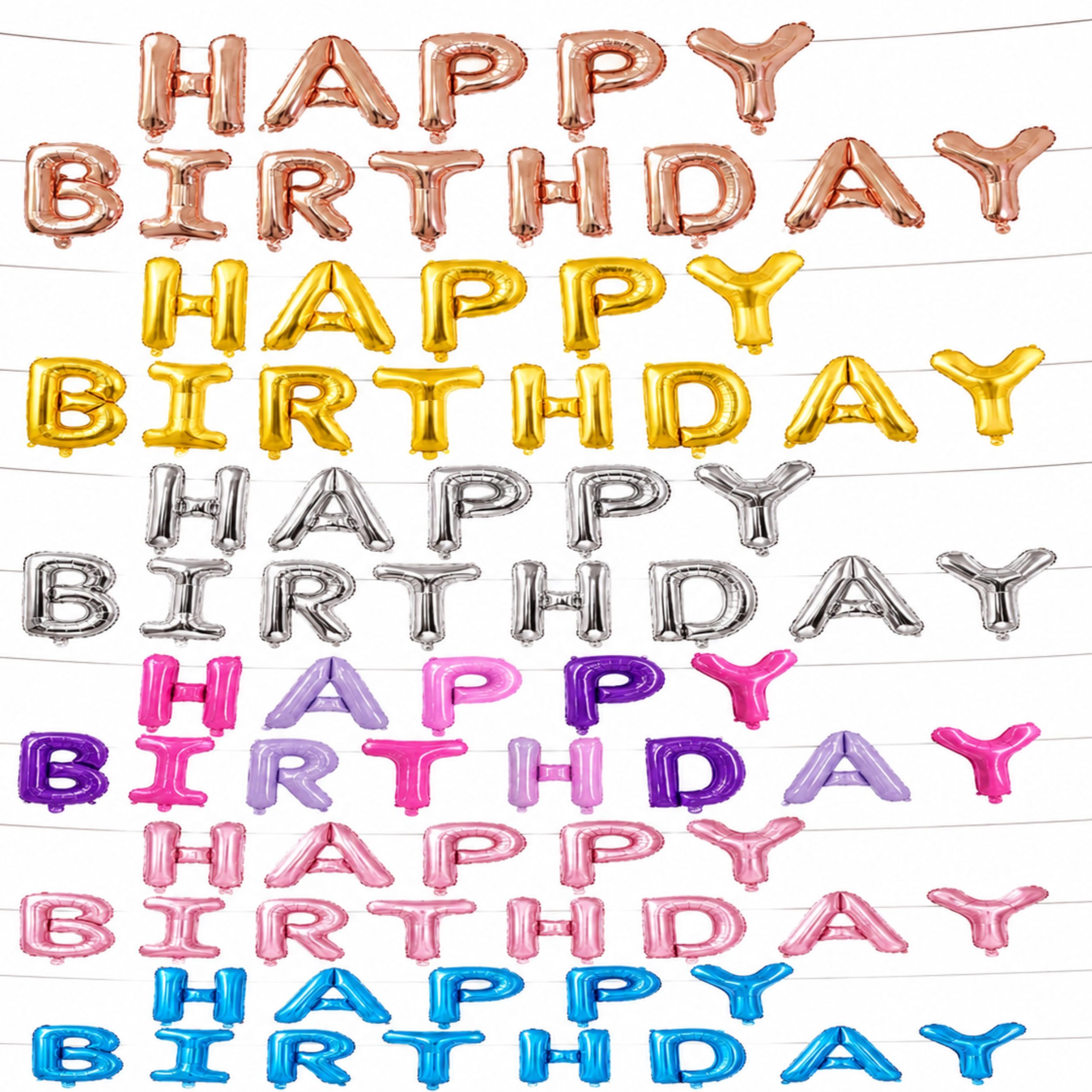 Home Collection 16-Inch Happy Birthday Letter Balloon Banner Party Decoration