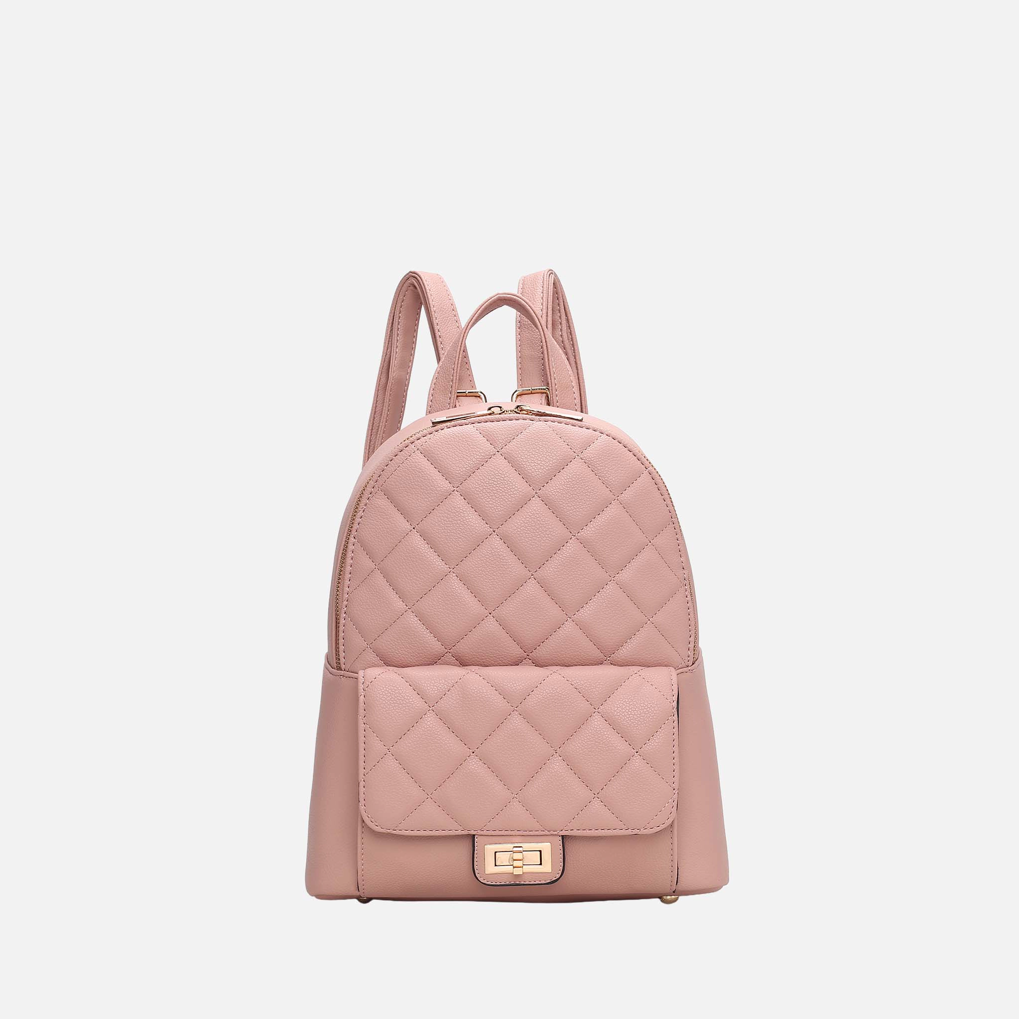 Mia K Collection Dimitria Quilted Vegan Leather Backpack Purse