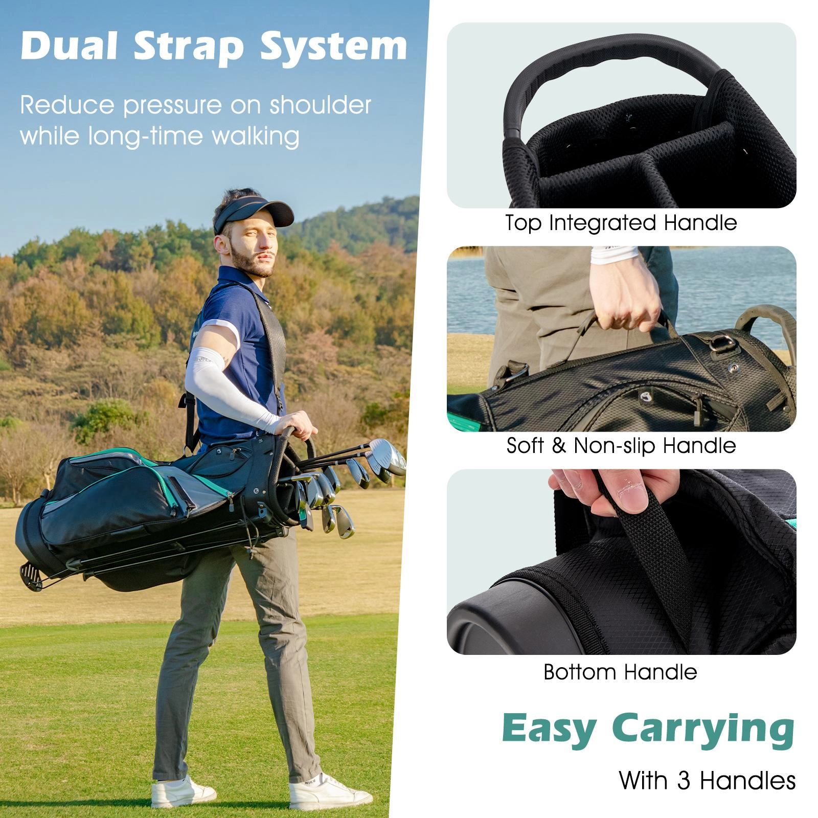 SUGIFT Green 460cc Driver and Stand Bag 11-Piece Complete Golf Club Package Set