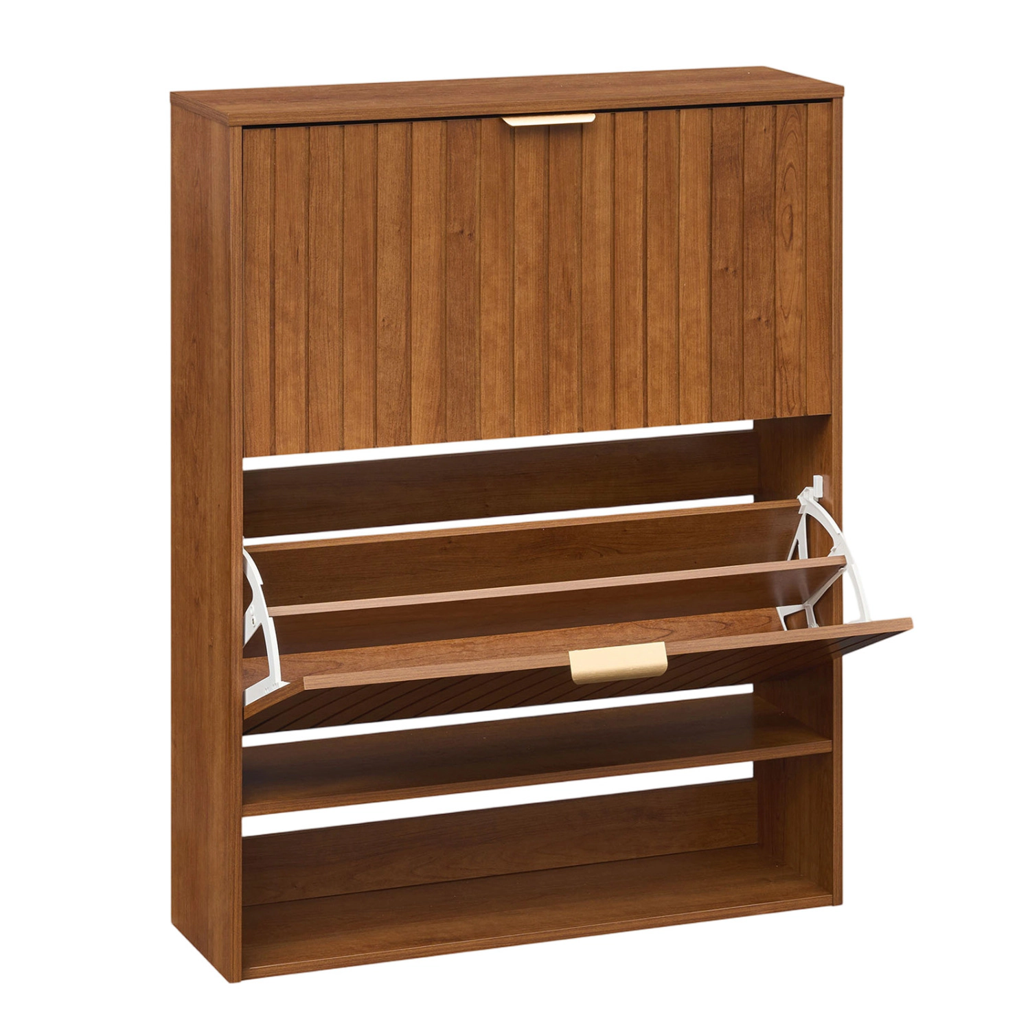 SlickBlue Slim Shoe Organizer Cabinet with Flip Drawers and Storage