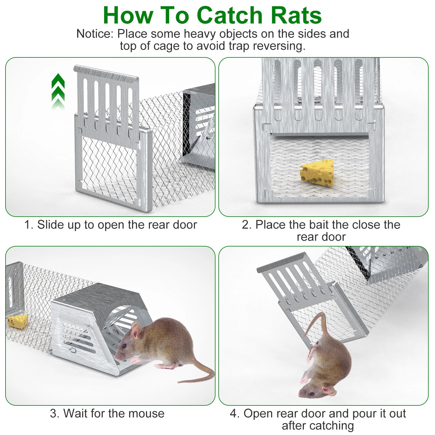 GBruno 2-Piece Galvanized Mouse Trap Cage