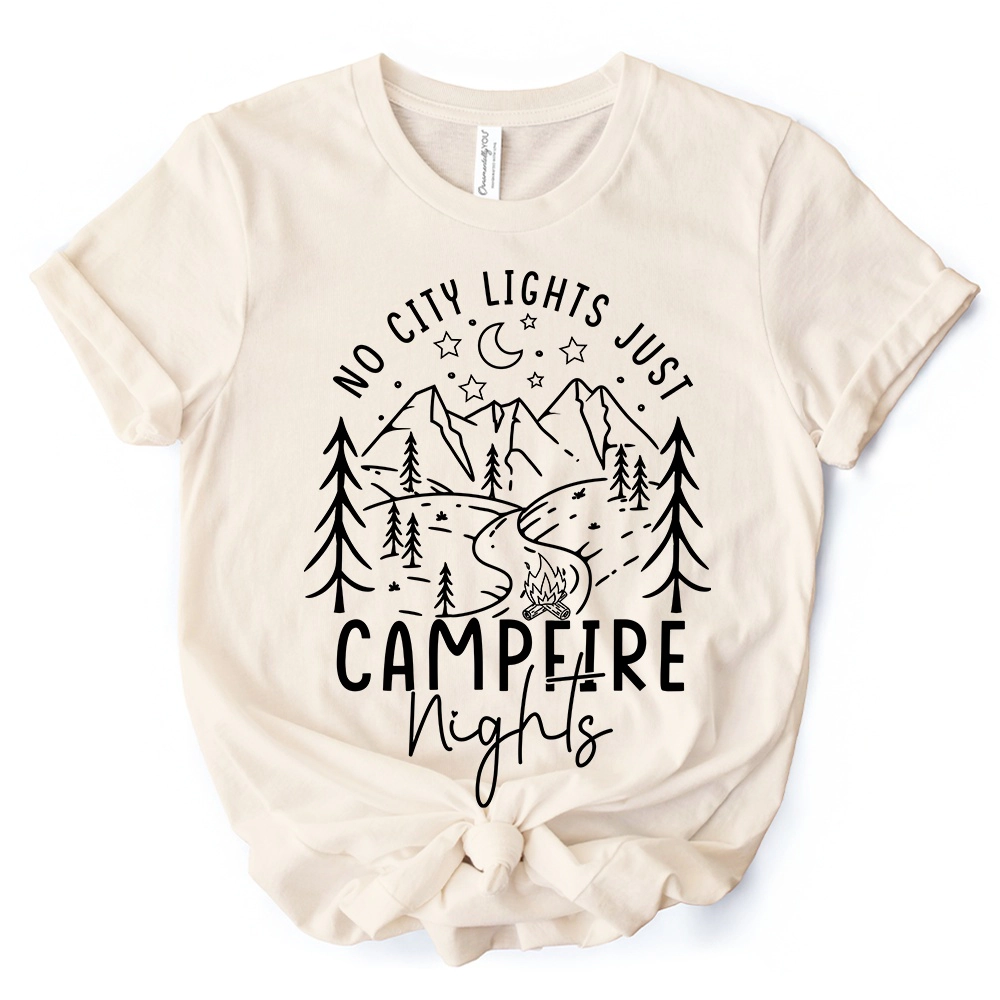 OrnamentallyYou Unisex No City Lights Just Campfire Nights T-Shirt