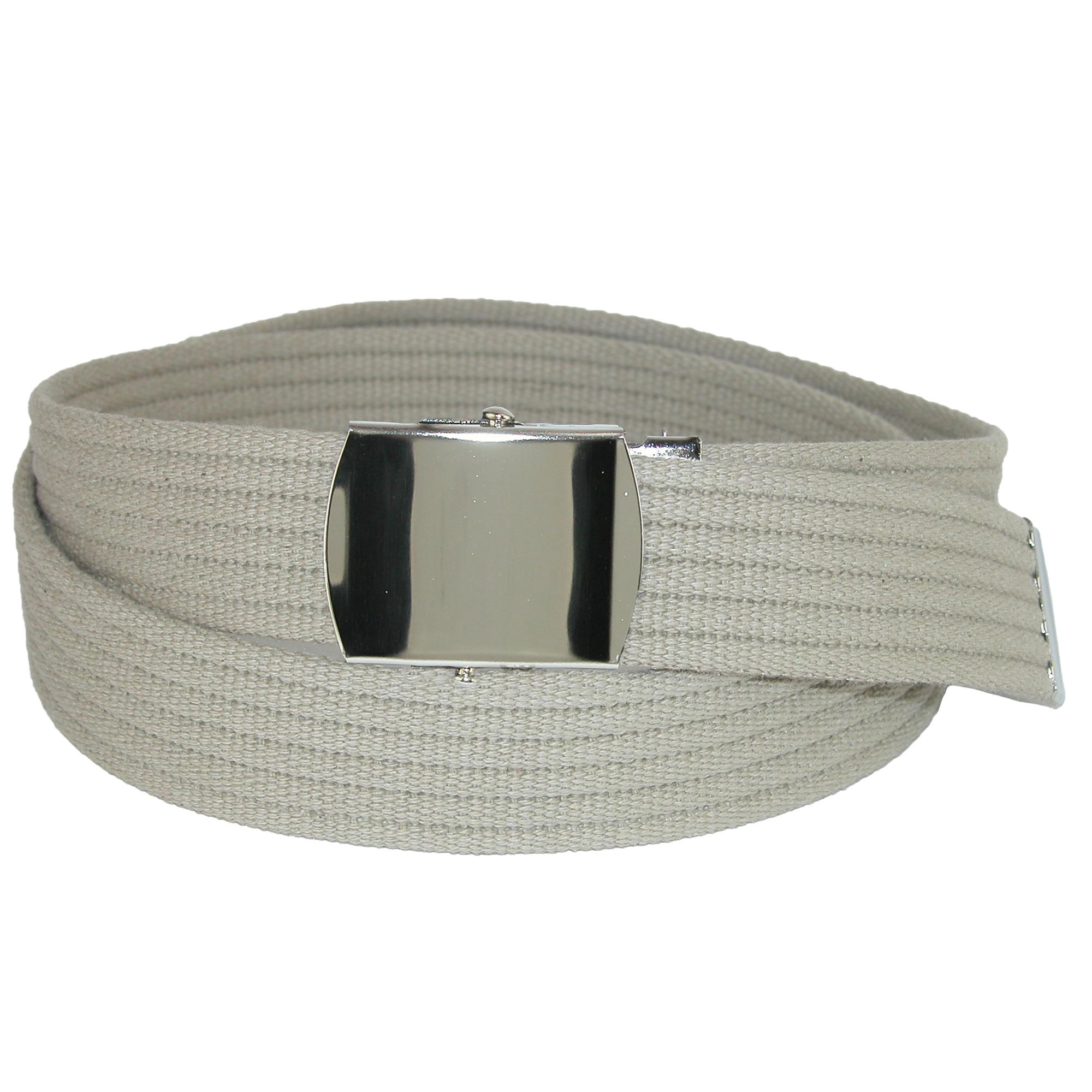 CTM Ribbed Fabric Belt with Nickel Buckle