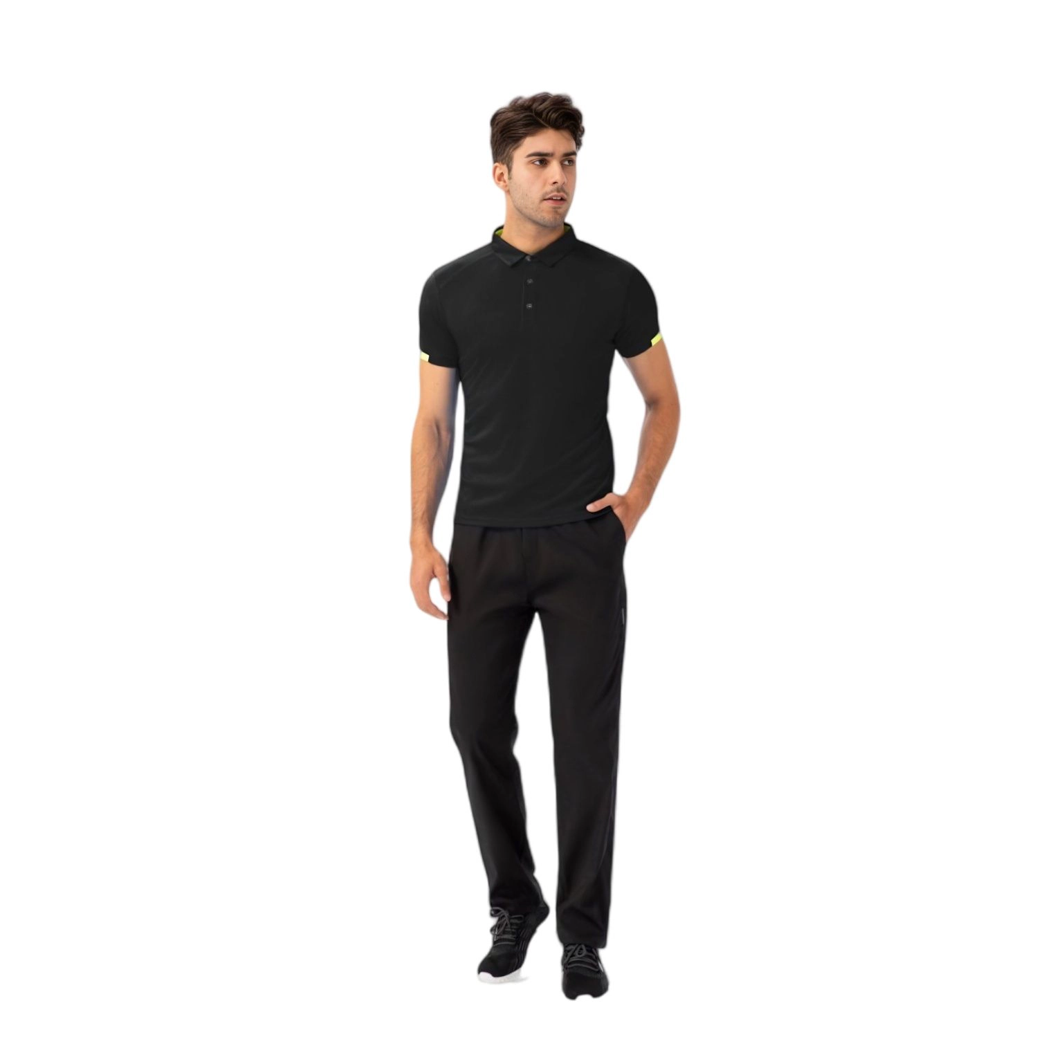 Anna-Kaci Men's Athletic Fit Polo Shirt with Contrast Collar and Moisture-Wicking Stretch Fabric