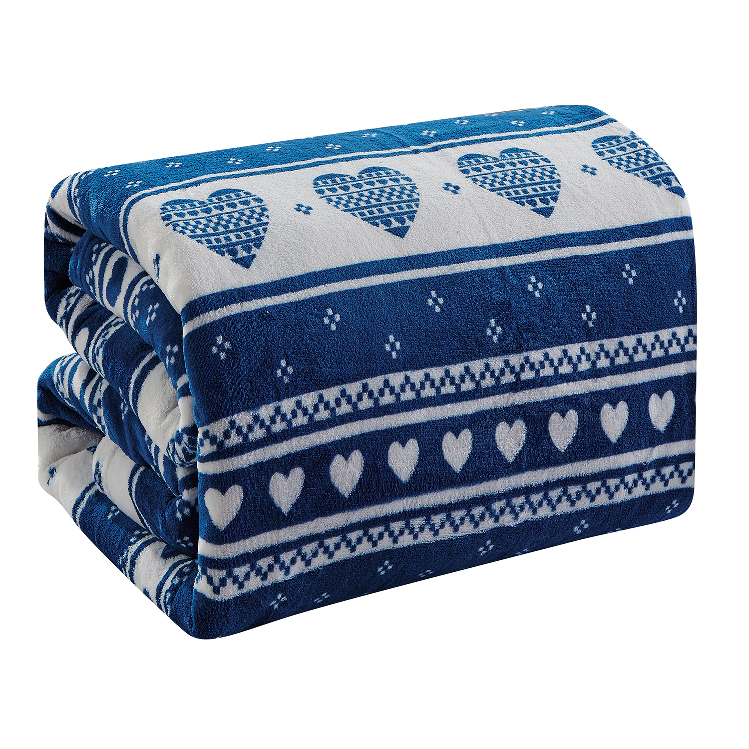Heartfelt Valentine Micro Plush Blanket Navy - Queen 90 x 90