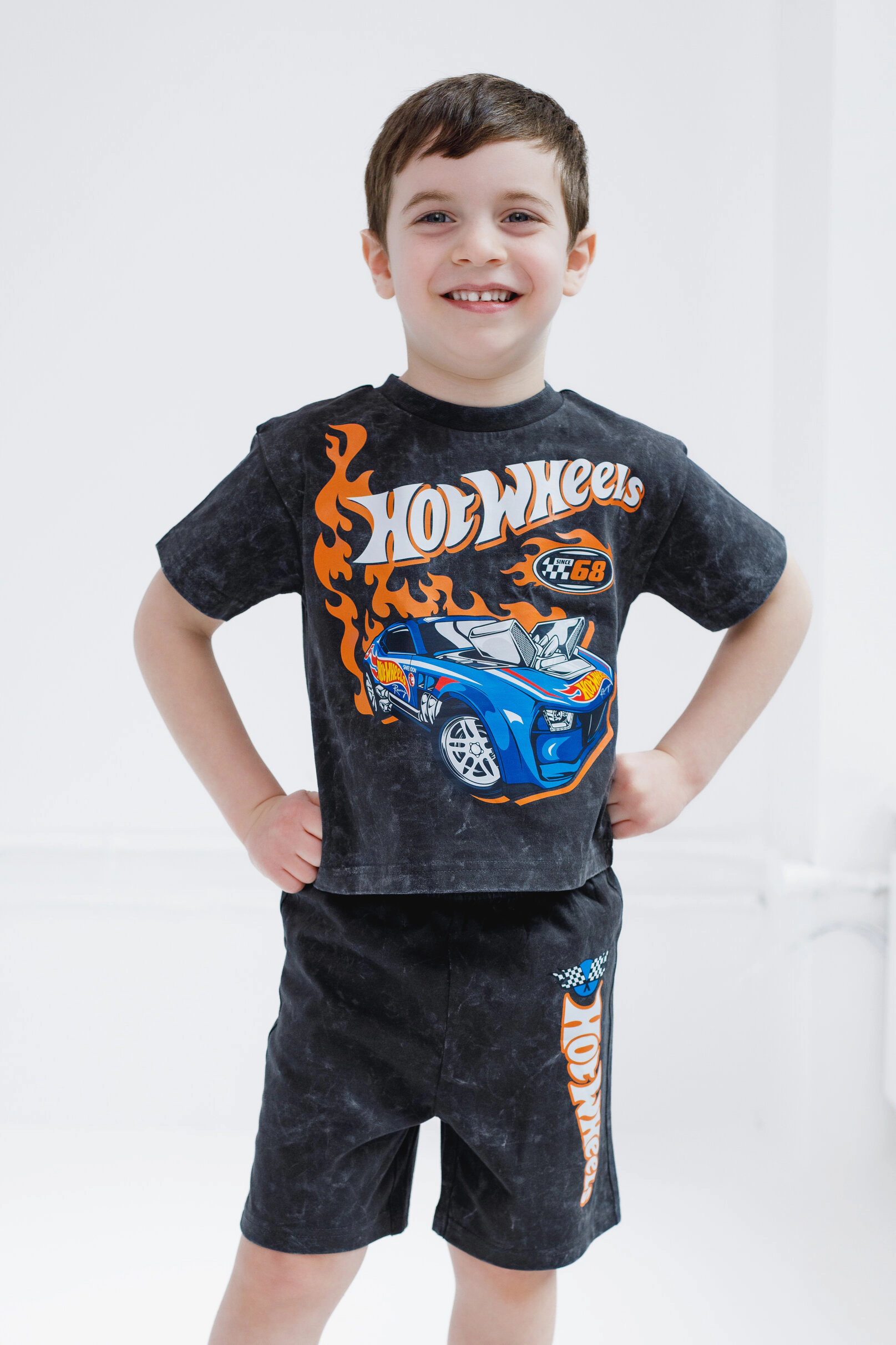 Hot Wheels Boys' 2-Piece Tee and Shorts Set