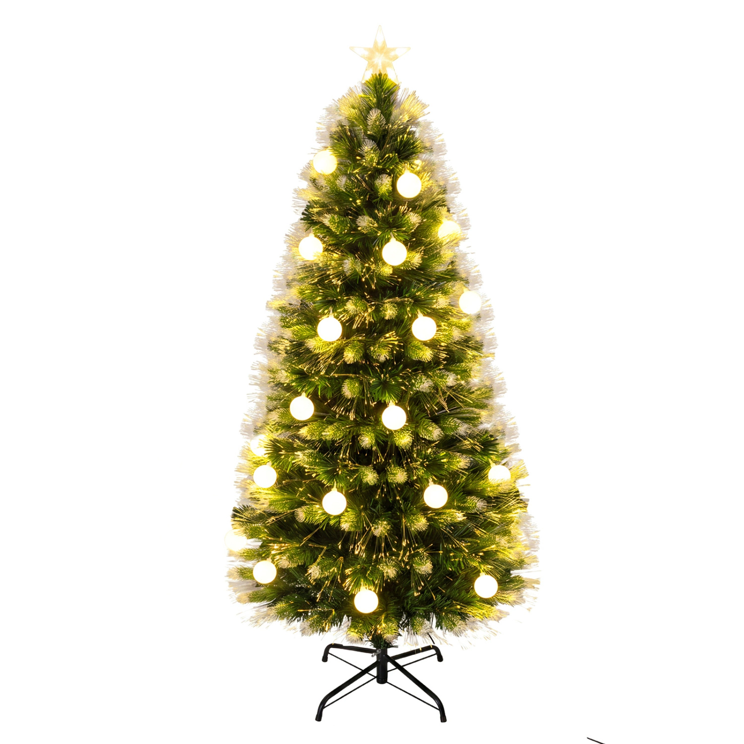 LJG 5 FT Pre-Lit Artificial Christmas Tree with Dazzling Optical Fibers