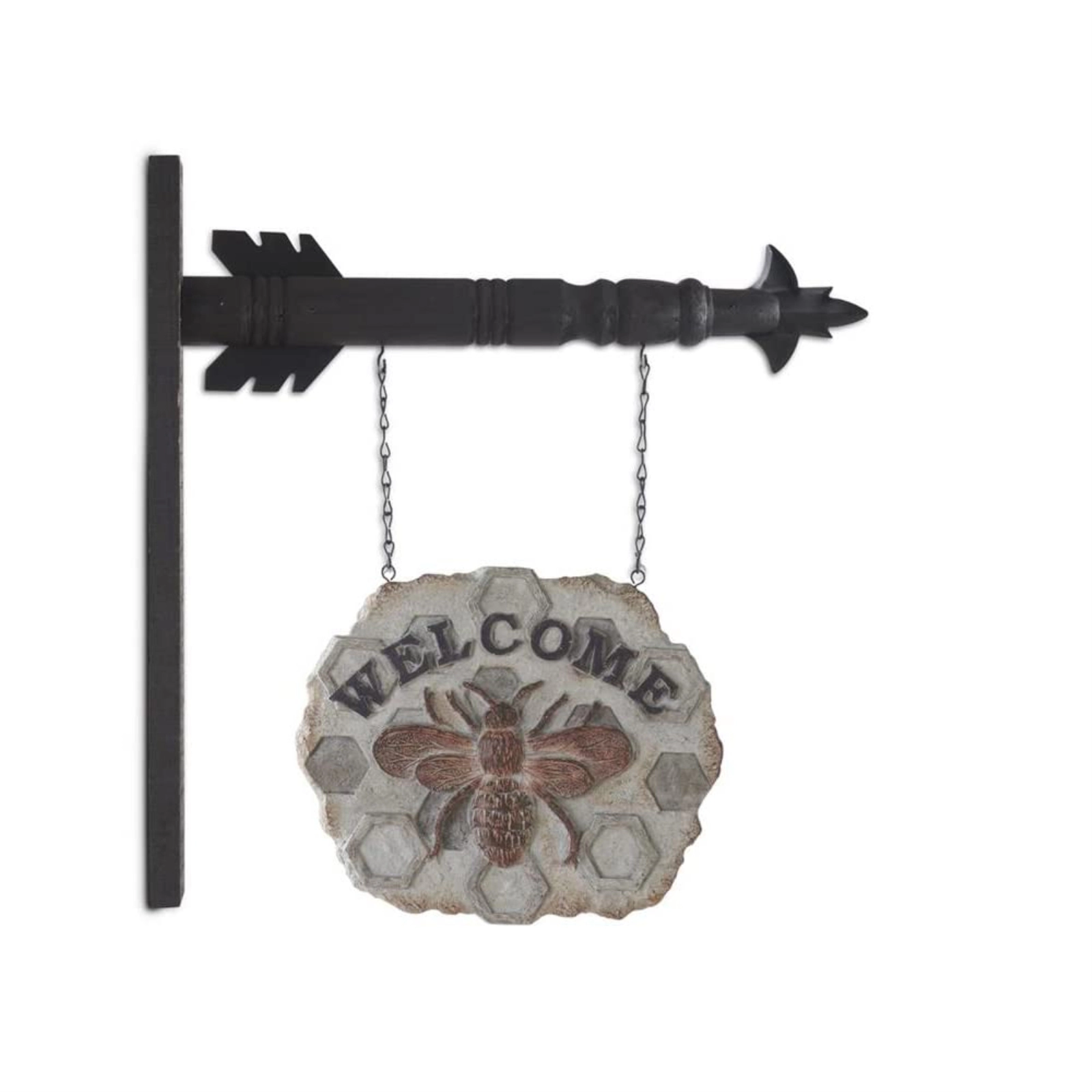 K&K Interiors Welcome Honeycomb with Bee Arrow Replacement Sign 10 Inch - Arrow Sold Separately