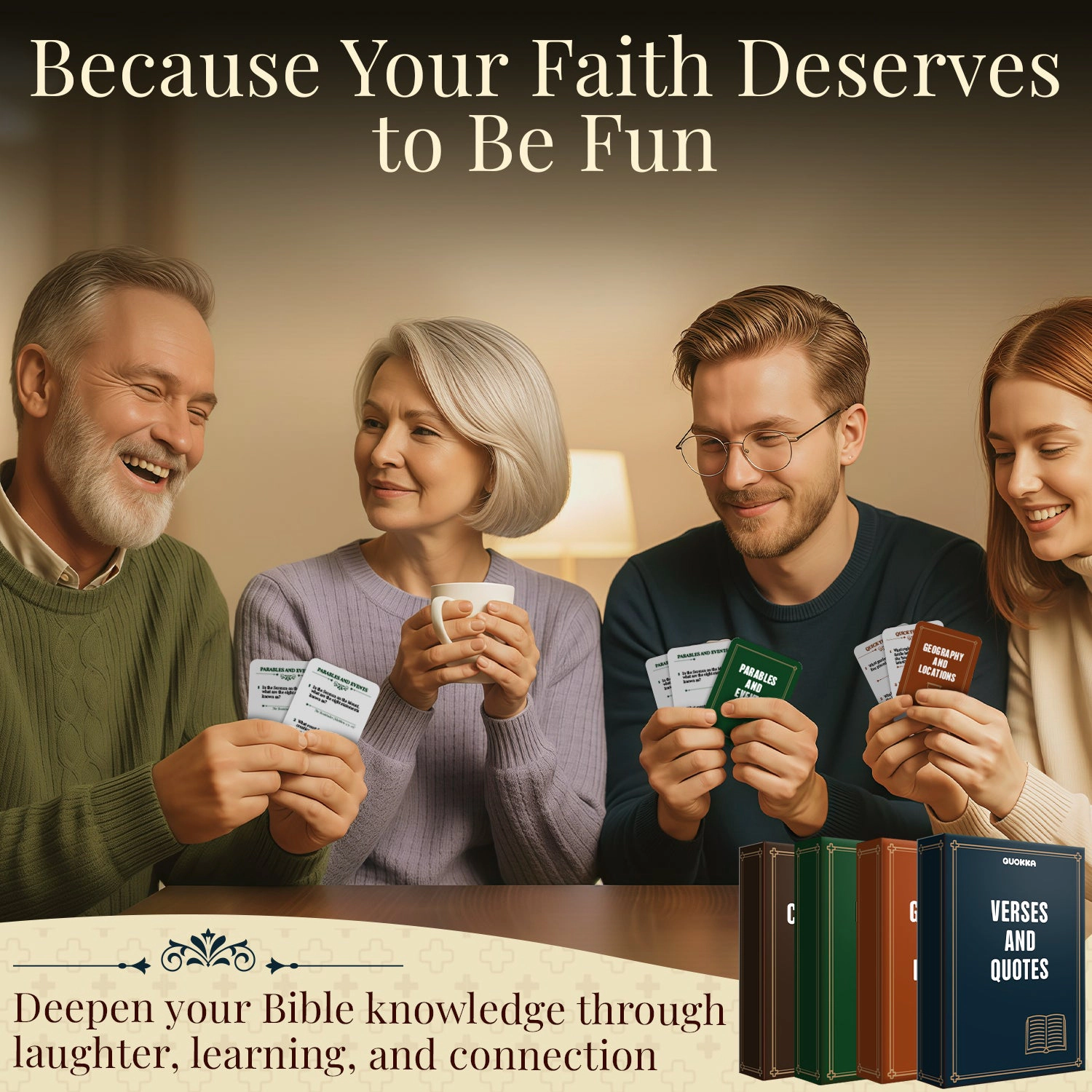 QUOKKA Bible Trivia and Learning Card Games for Kids & Adults - Educational Christian