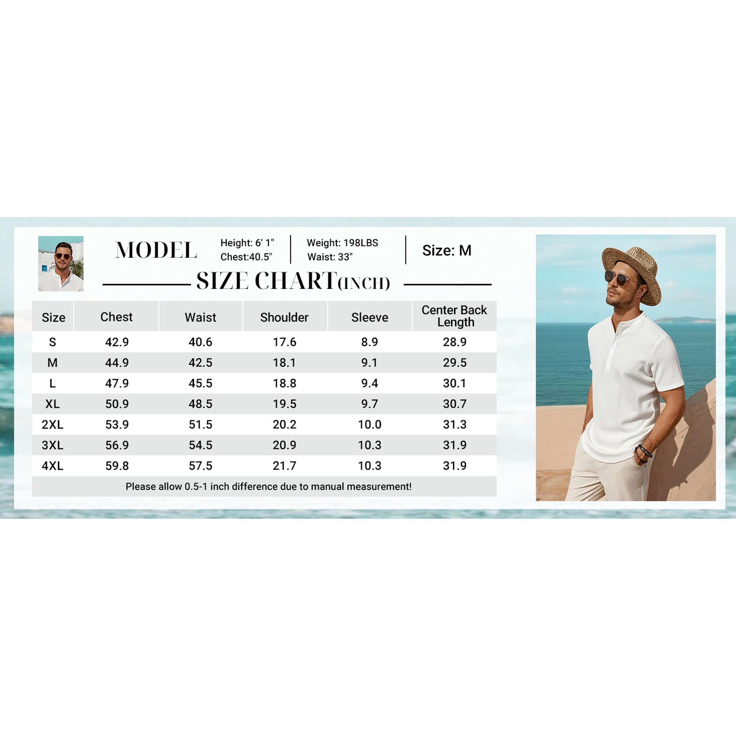 COOFANDY Men's Regular Fit Lightweight Textured Short Sleeve Henley Shirt