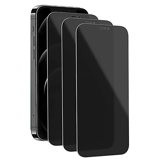 Qixxronics 3x Privacy Screen Protector for iPhone 12/12 Pro 6.1in Tempered Glass