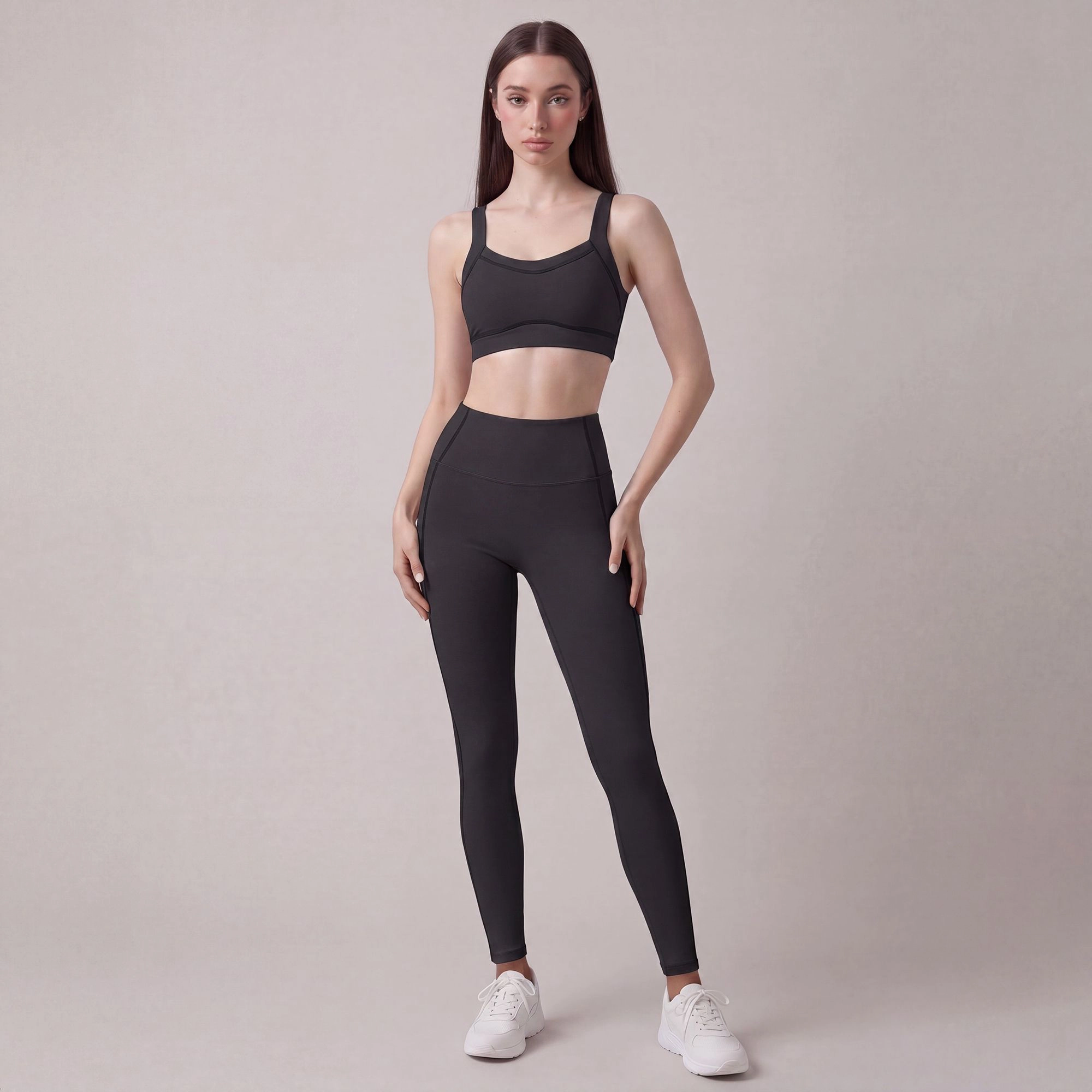 Anna-Kaci Women's High-Waist Full-Length Active Leggings with Contour Seams for Workout and Everyday Wear