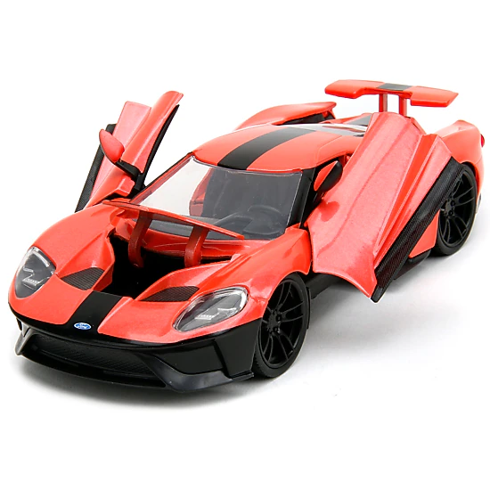 Jada Collectible 2017 Ford Gt Light Red Metallic With Black Stripe "Pink Slips" Series 1/24 Diecast Model Car