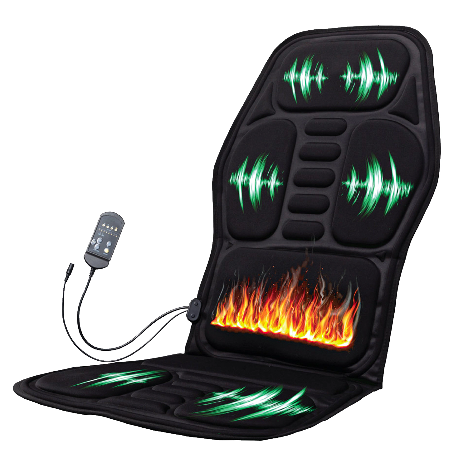 Pursonic Unisex Heated Vibrating Massage Chair Cushion Mat