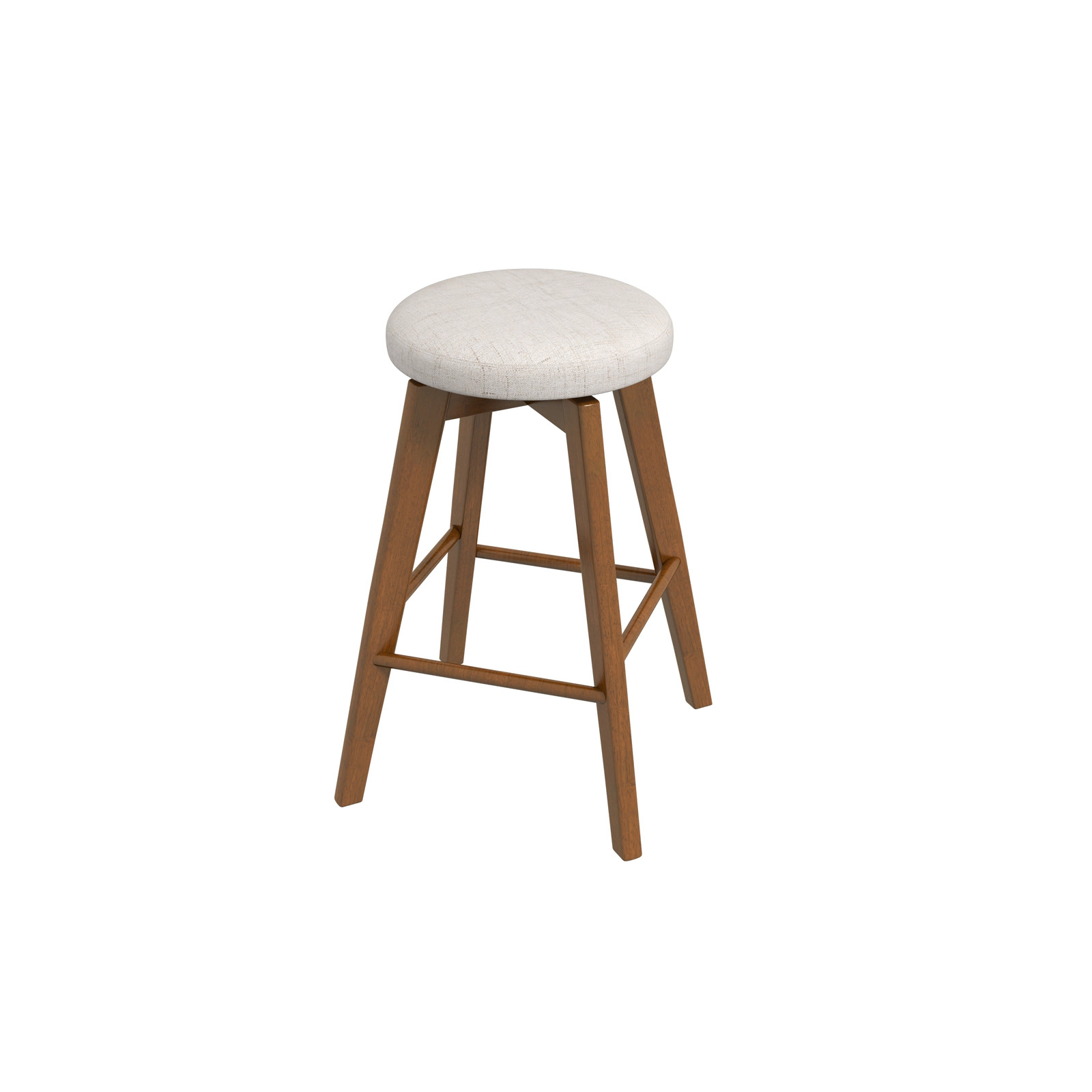 Glintex 2-Piece 26-Inch Backless Swivel Counter Stool Set with Linen Seat, Beige + Brown