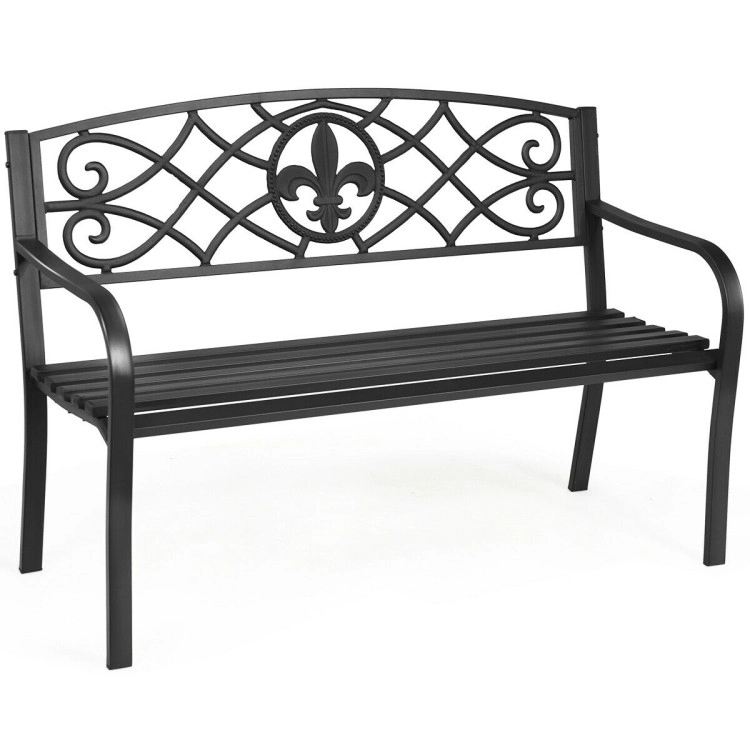 Hivvago Patio Heavy-Duty Metal Garden Bench