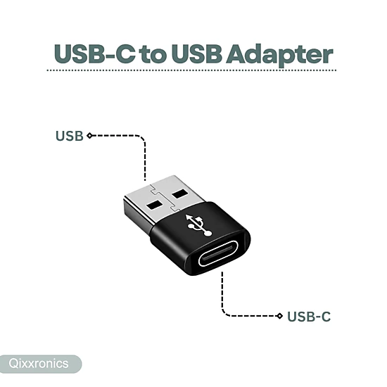 Qixxronics Female USB-C to Male USB Adapter (4 PACK) USB-C to USB Converter Adapter