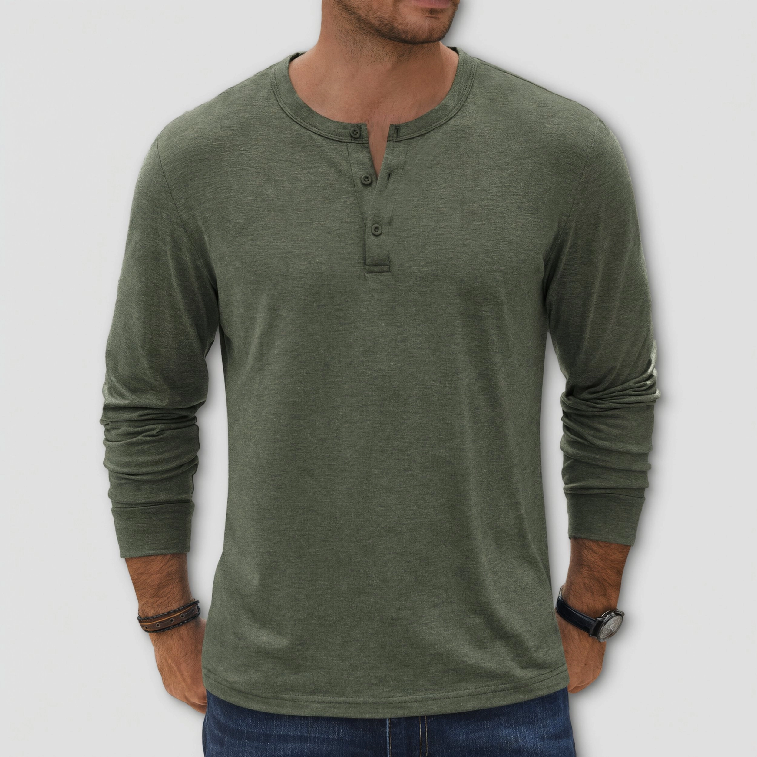 COOFANDY Men's Regular Fit Long Sleeve Henley Shirt