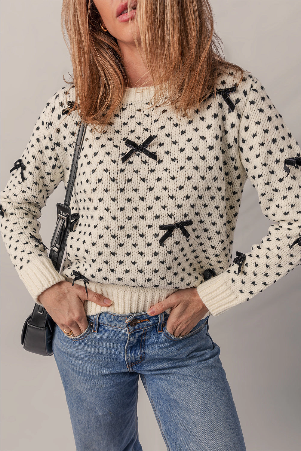 Threaded Pear Women's Scarlett Contrast Ribbed Edge Sweater