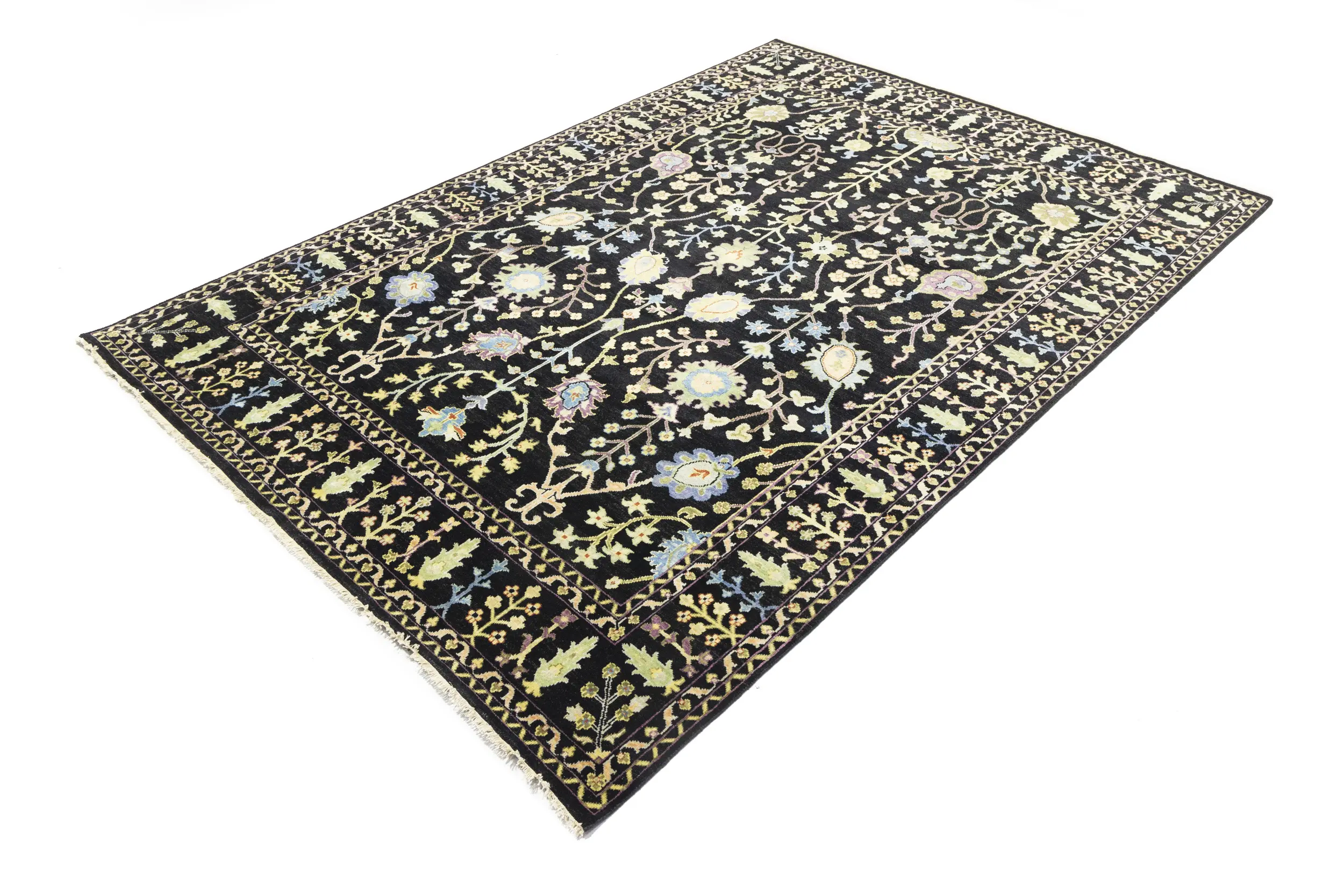 Magic Rugs Black Floral 8X11 Osh Chobi Oriental Rug