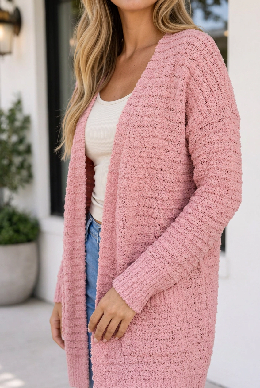 Threaded Pear Jasmine Soft Fuzzy Ribbed Sweater
