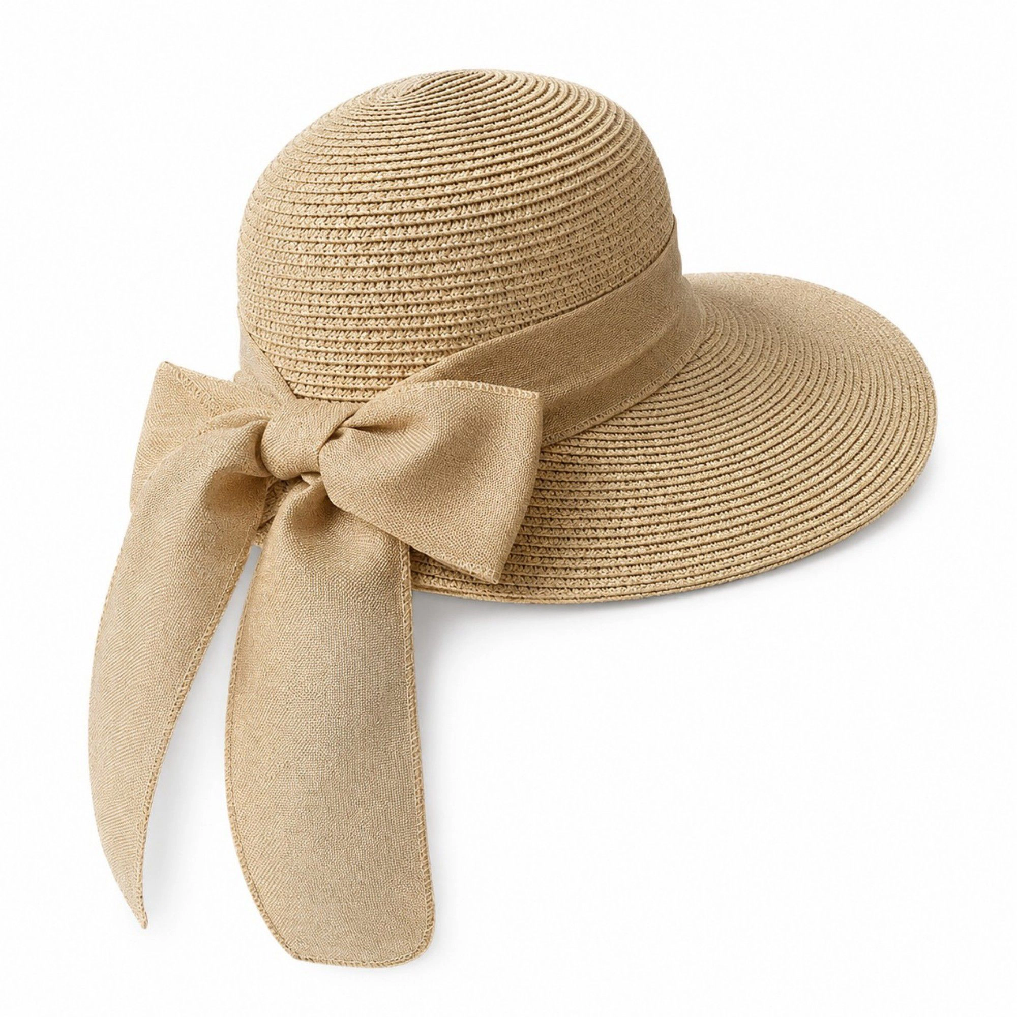 Anna-Kaci Women's Summer Sun Hat for Women - Wide Brim Straw Hat with Elegant Bow Detail