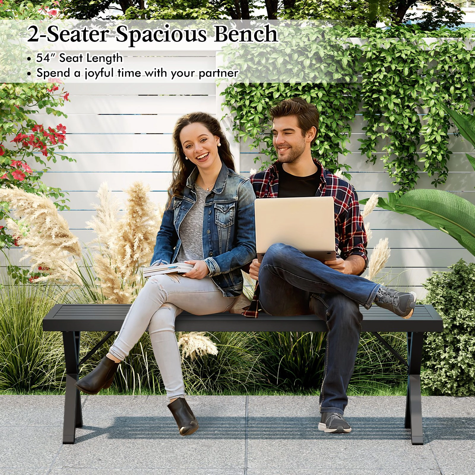 SlickBlue Heavy Duty Backless Patio Bench for Porch and Garden