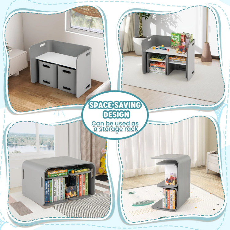 Hivvago 3 Pieces Kids Wooden Table And Chair Set