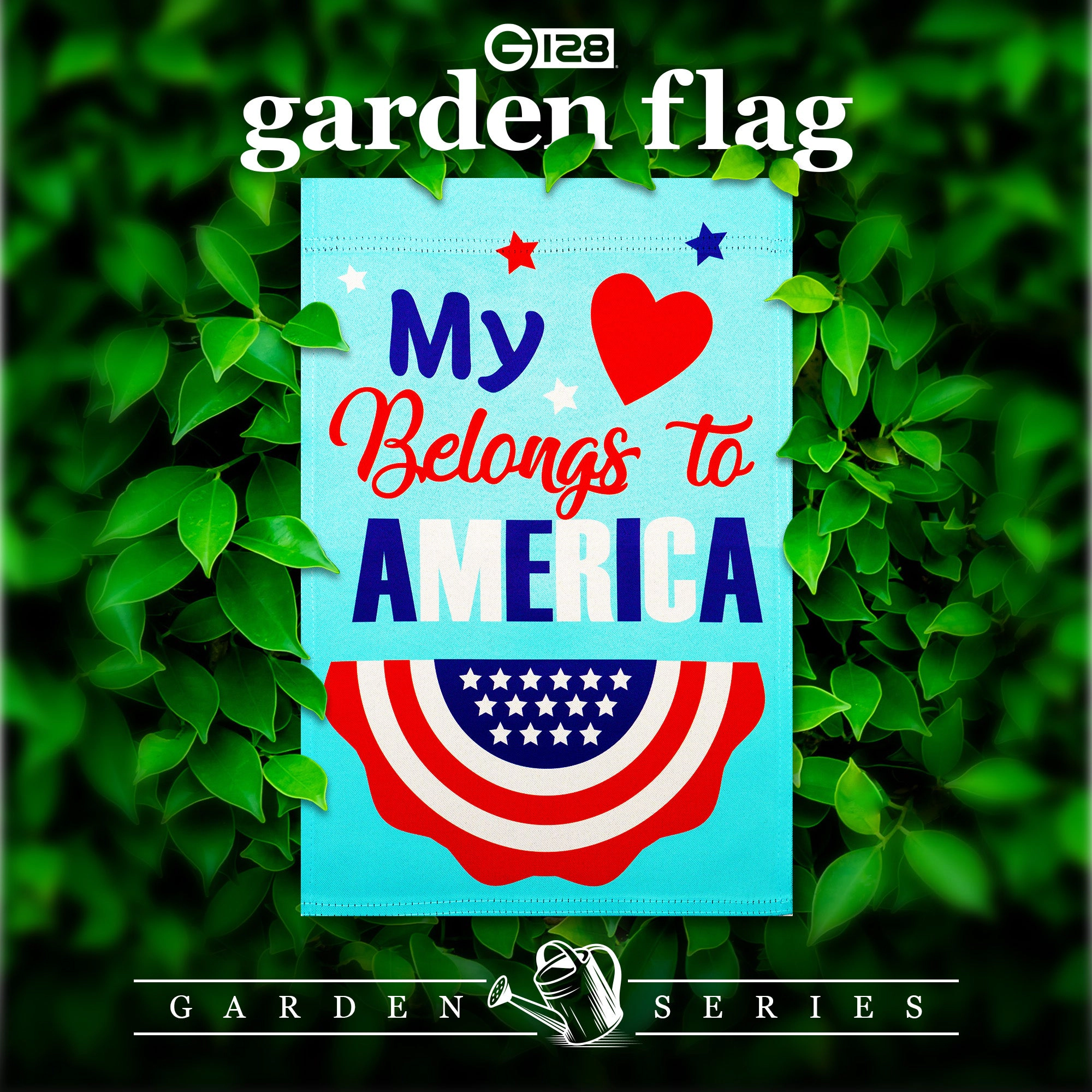 G128 Heart America Belongs 12x18 in Double-Sided Patriotic Garden Flag