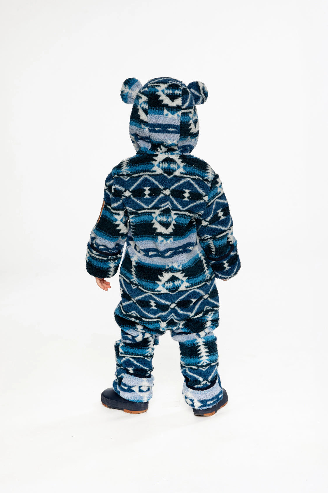 Deux par Deux Boys Animal Ear Hooded Mid-Season Plush One-Piece Outerwear