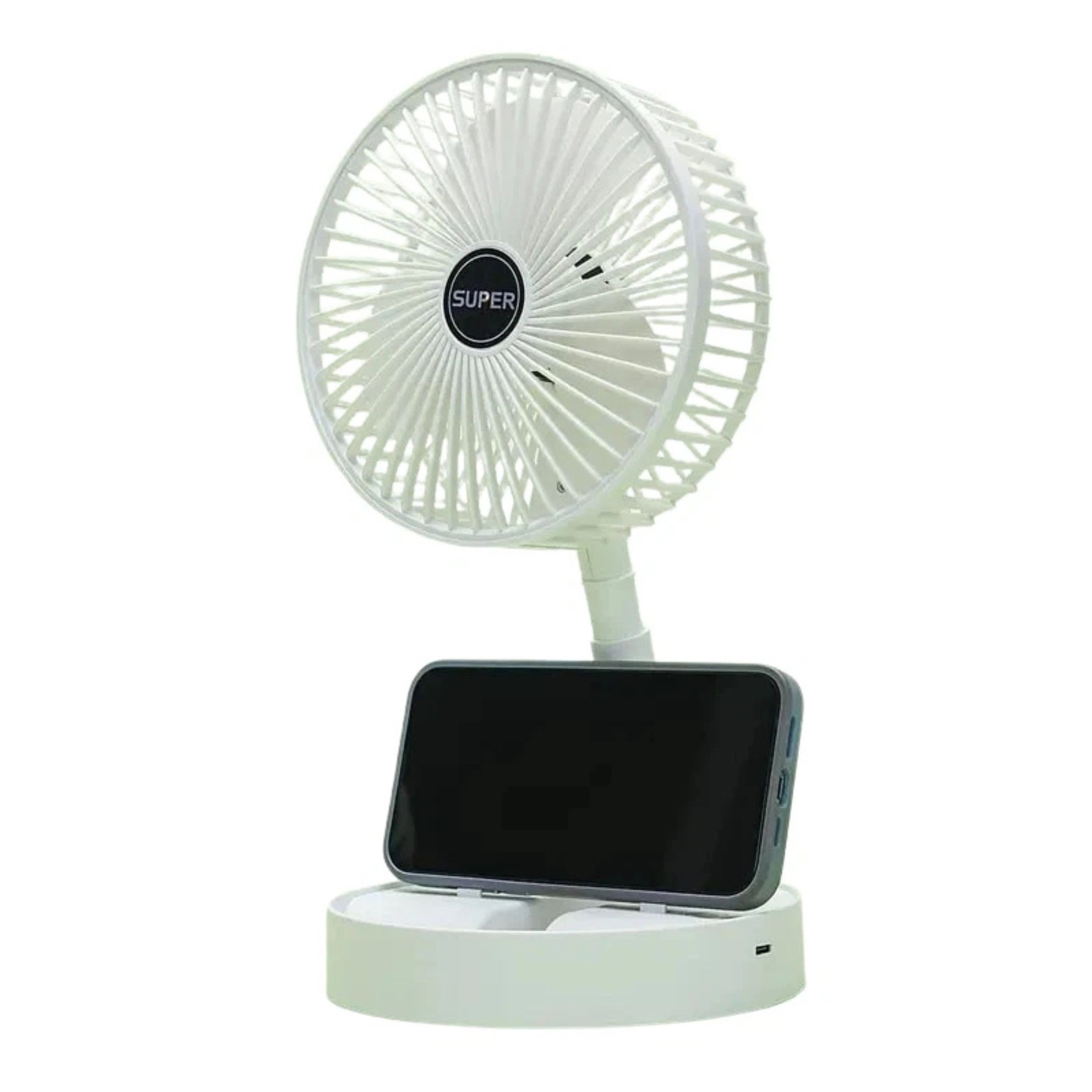 Home Collection Telescopic Folding USB Desk Fan with Phone Stand