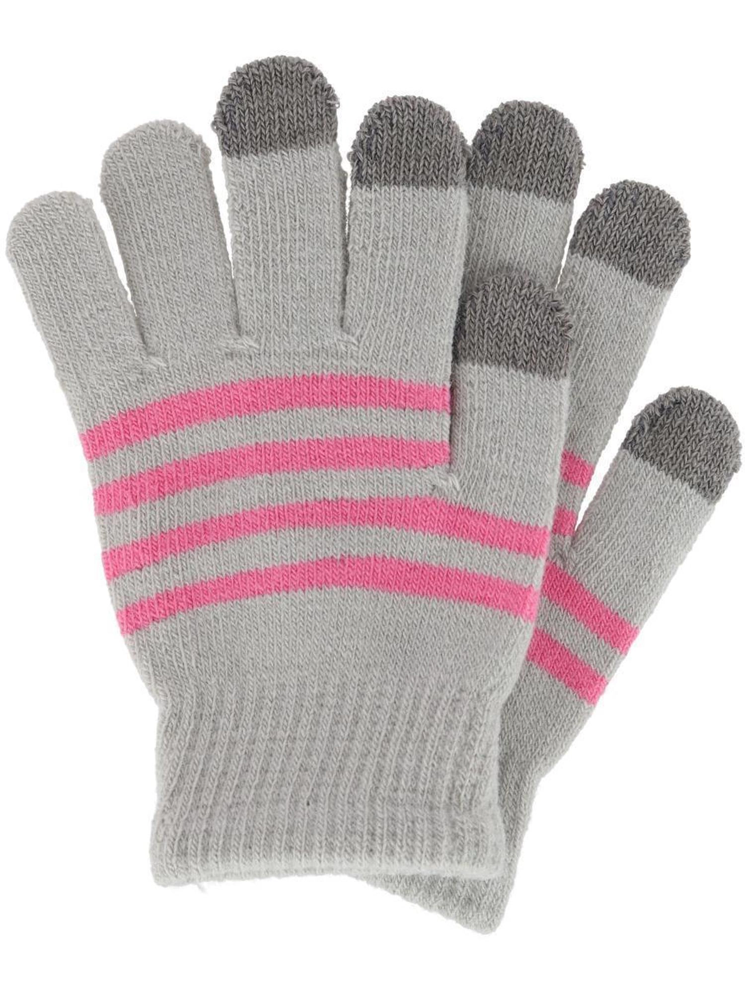 Grand Sierra Girl's One Size Striped Touchscreen Winter Glove