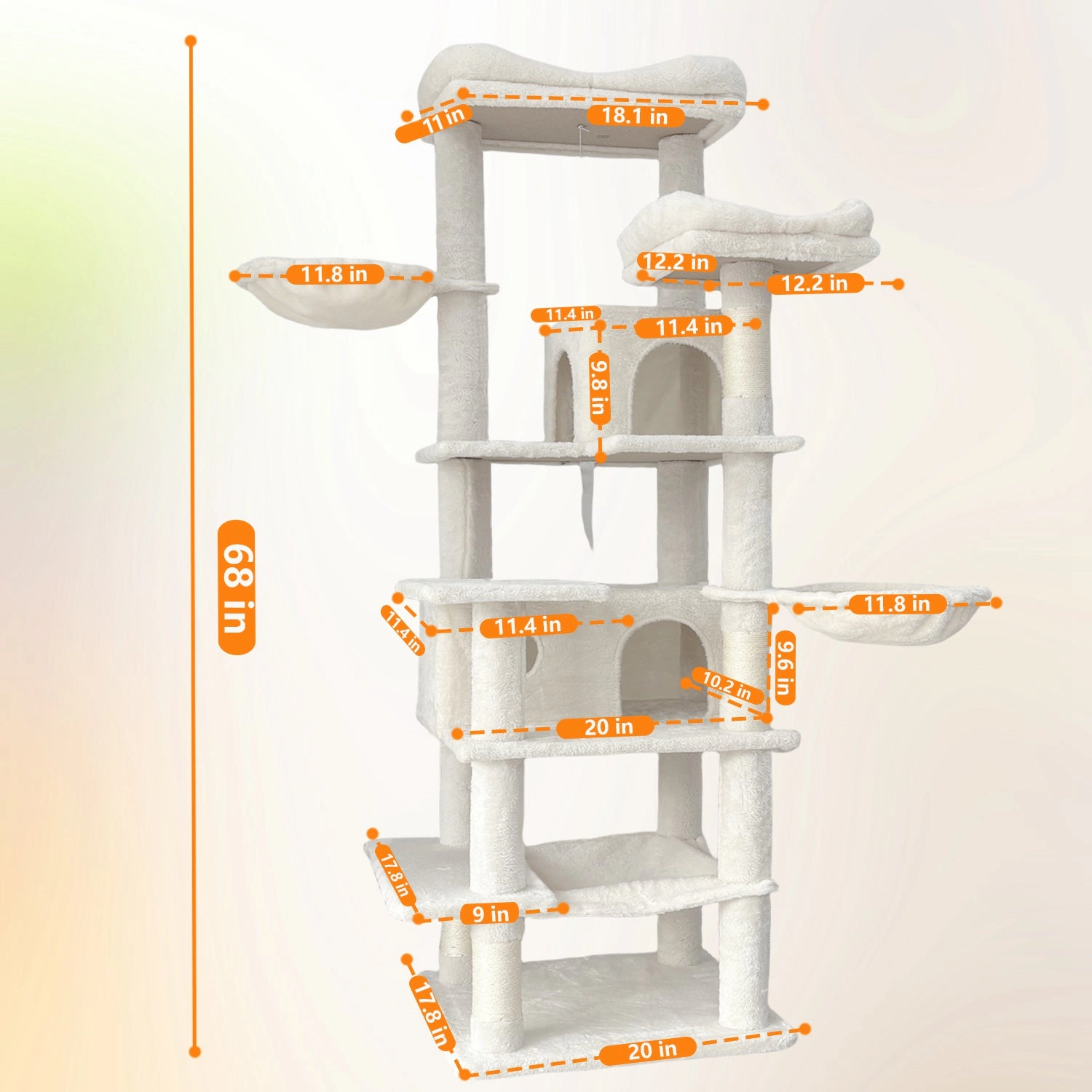 GBruno 68in Multi-Level Cat Tree Tower
