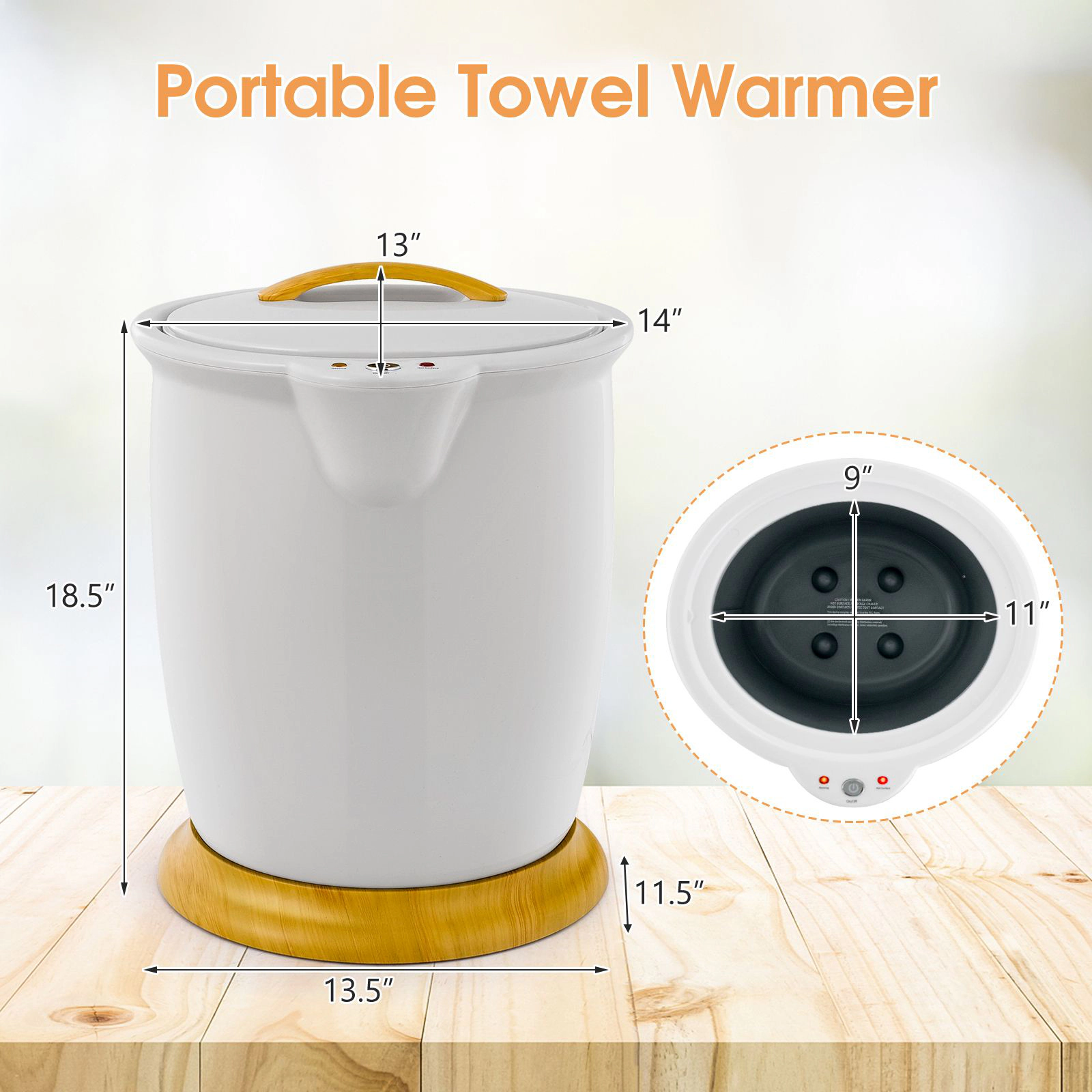 SlickBlue 20L Towel Warmer Bucket with Fragrance Holder and Timer