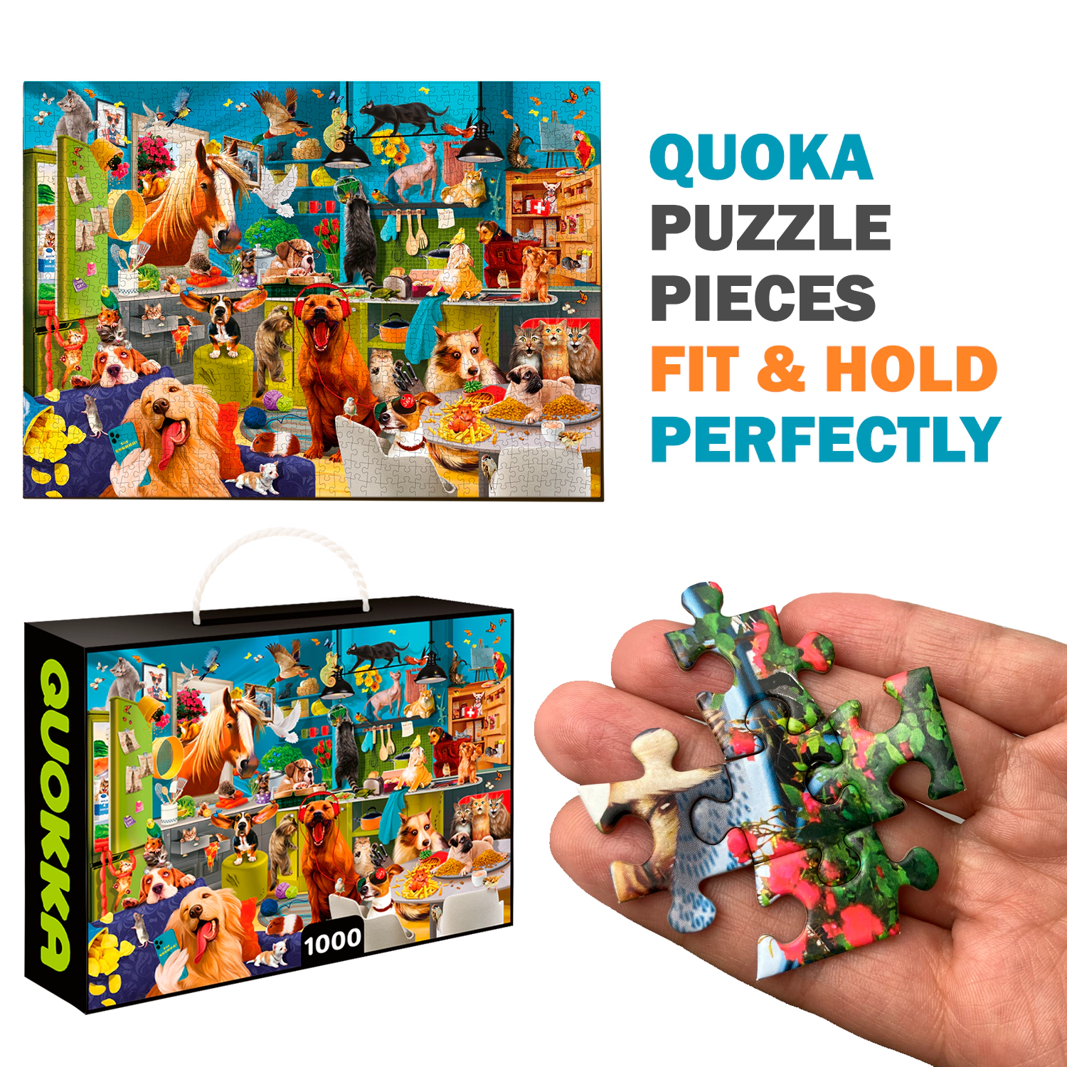 QUOKKA 1000-Piece Jigsaw Puzzle Collection for Adults, Travel, Animal & Fantasy Illustrated Scenes