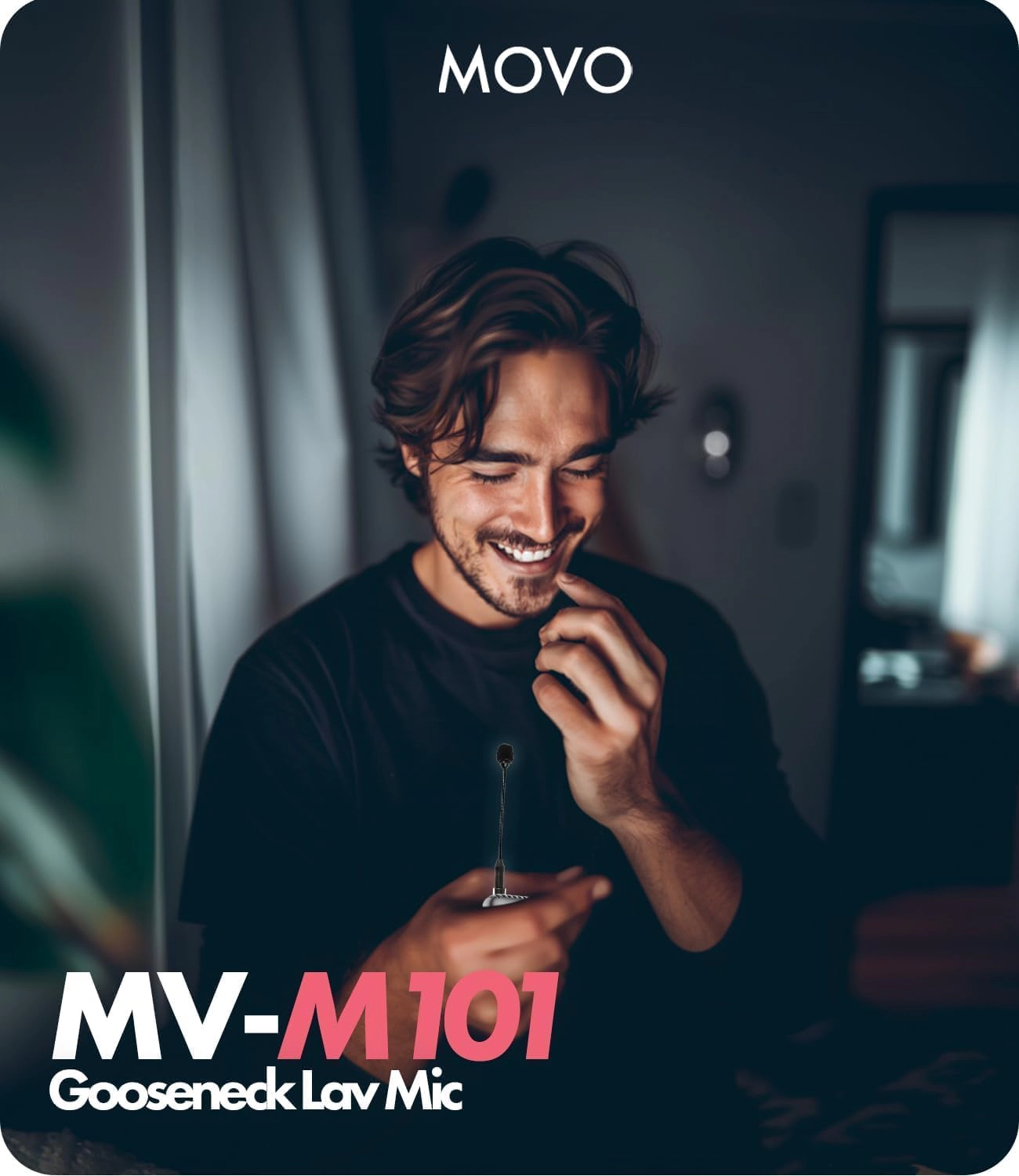 Movo MV-M101 Gooseneck Omnidirectional Lavalier Microphone