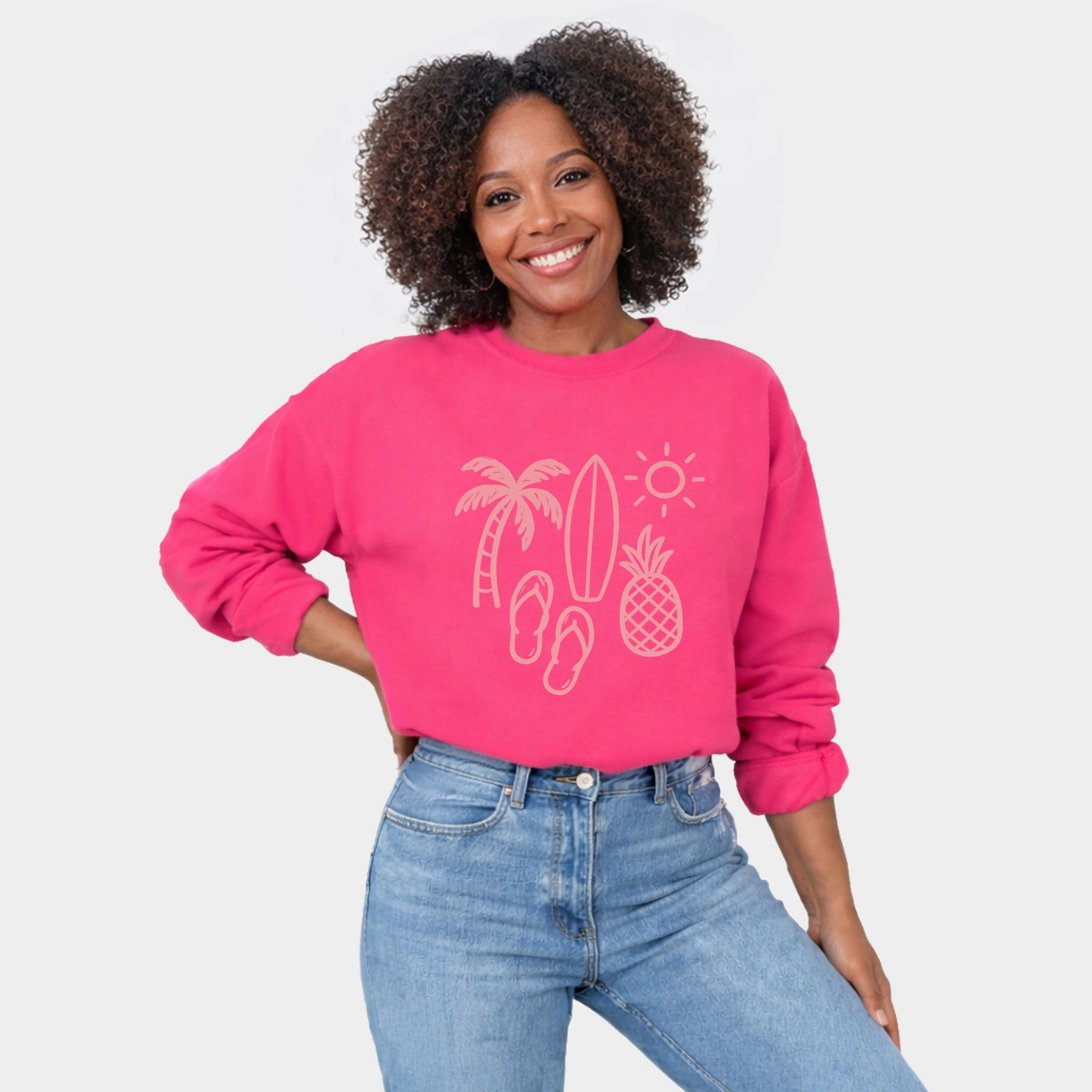 Simply Sage Market - Beach Elements Outline  Women's Graphic Sweatshirt