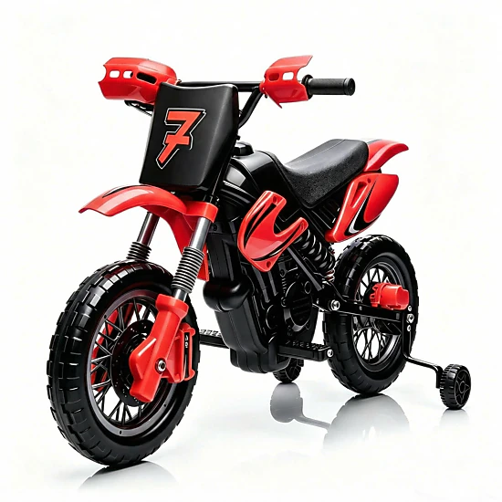 Enjyam 12V Kids Ride On Motorcycle with Dual Motors, 3-Wheel Electric Bike with Lights & Sounds for Boys & Girls