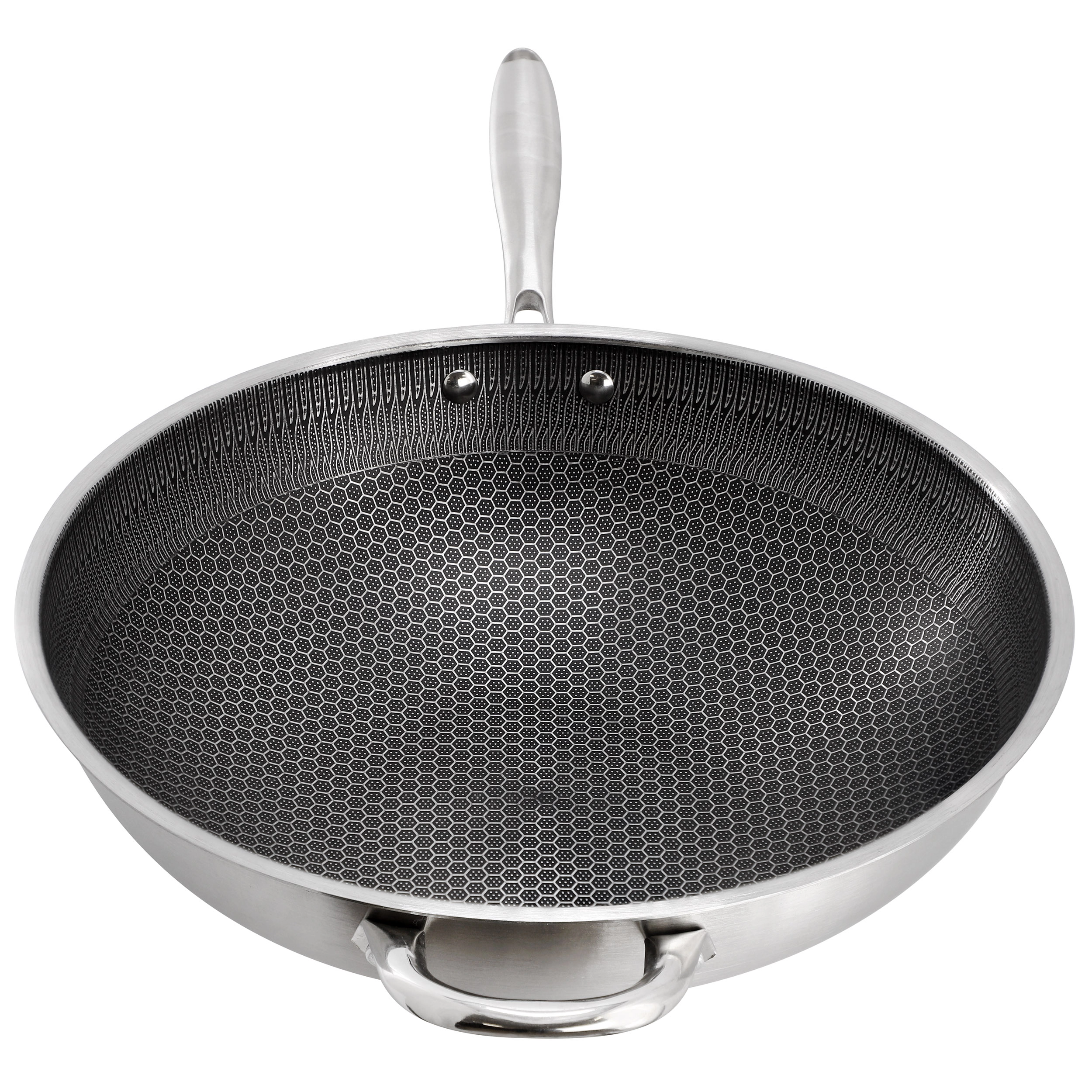 Gibson Home Stargaze 14in Embossed Interior Stainless Steel Wok