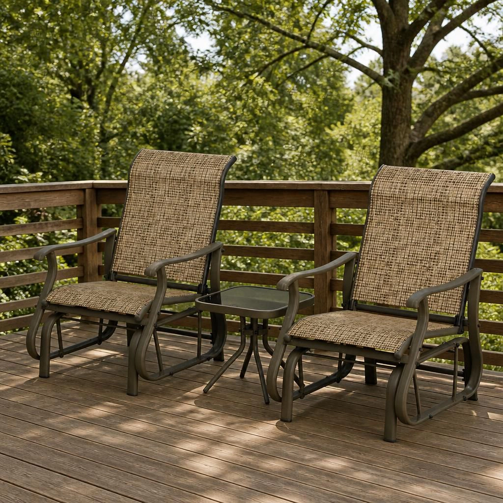WOW PIONEER Compact Durable Patio Furniture Set for Balcony Garden Backyard Porch Comfortable Seating Casual Dining