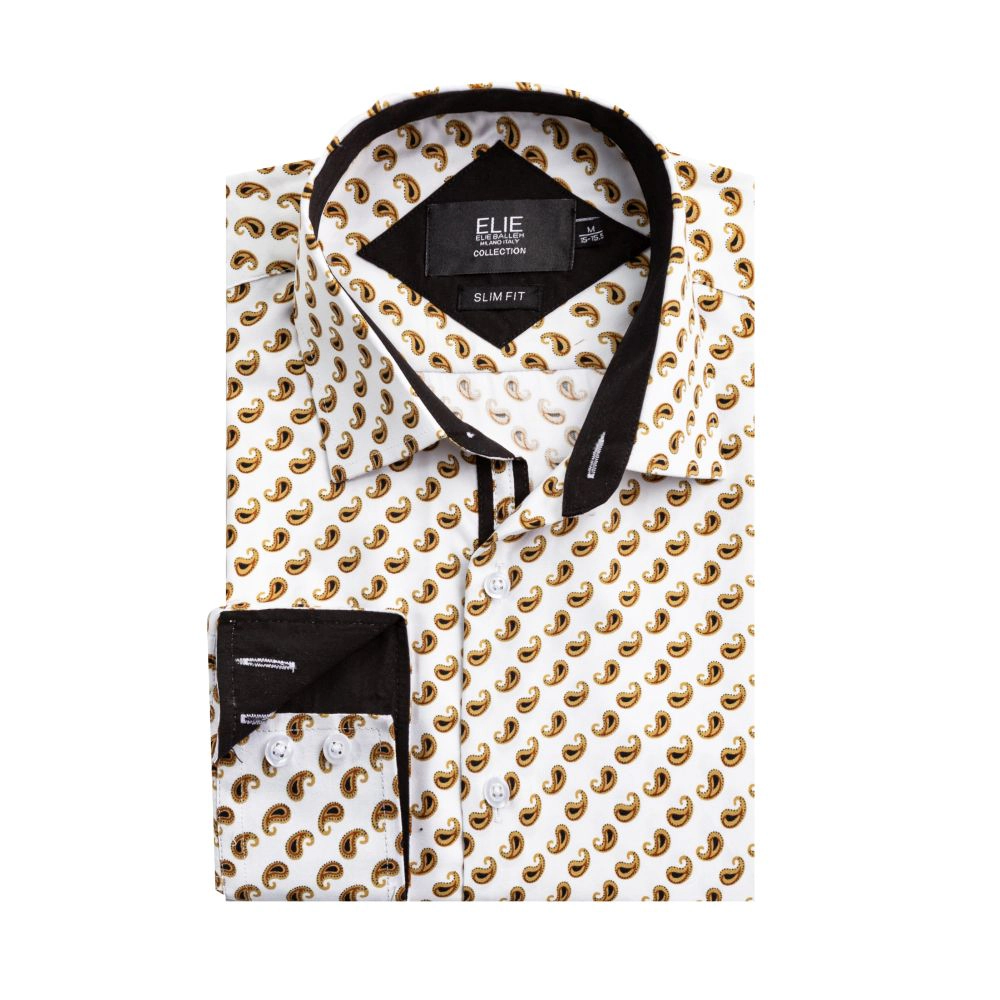 Elie Balleh Boys Slim Fit Boys' Paisley Button-Down Shirt