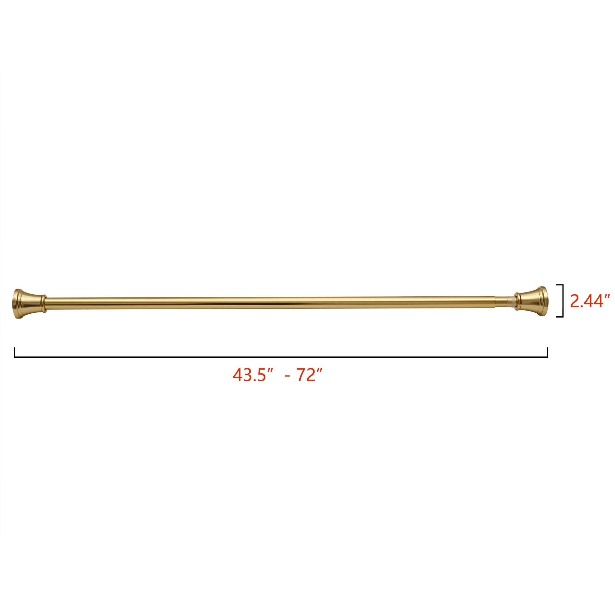 Utopia Alley Adjustable 72-Inch Rust-Proof Aluminum Shower Curtain Tension Rod, No Drill Installation - Extendable