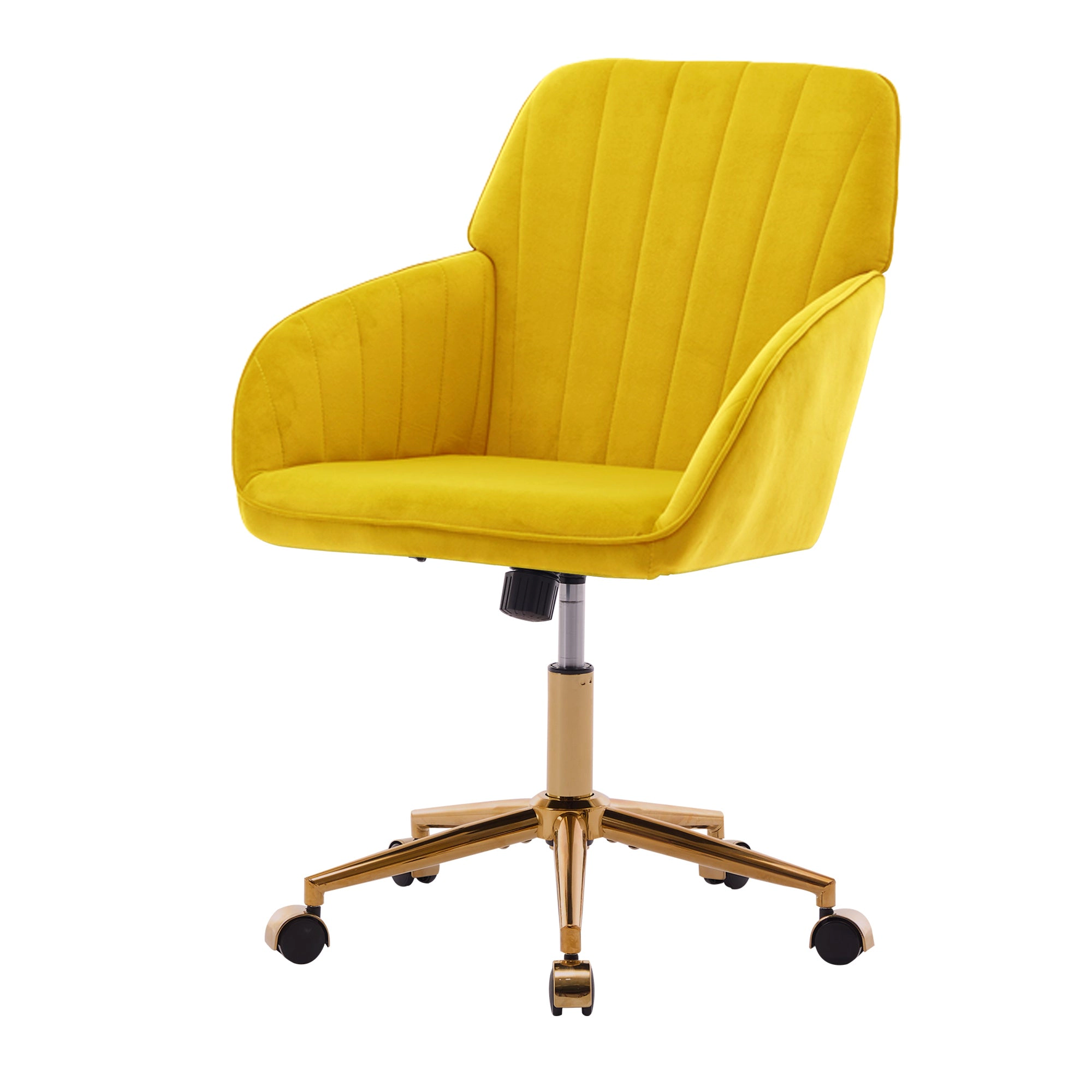 Platinum-Level Office Chairs Bright Yellow Velvet Office Chair Modern Ergonomic Swivel