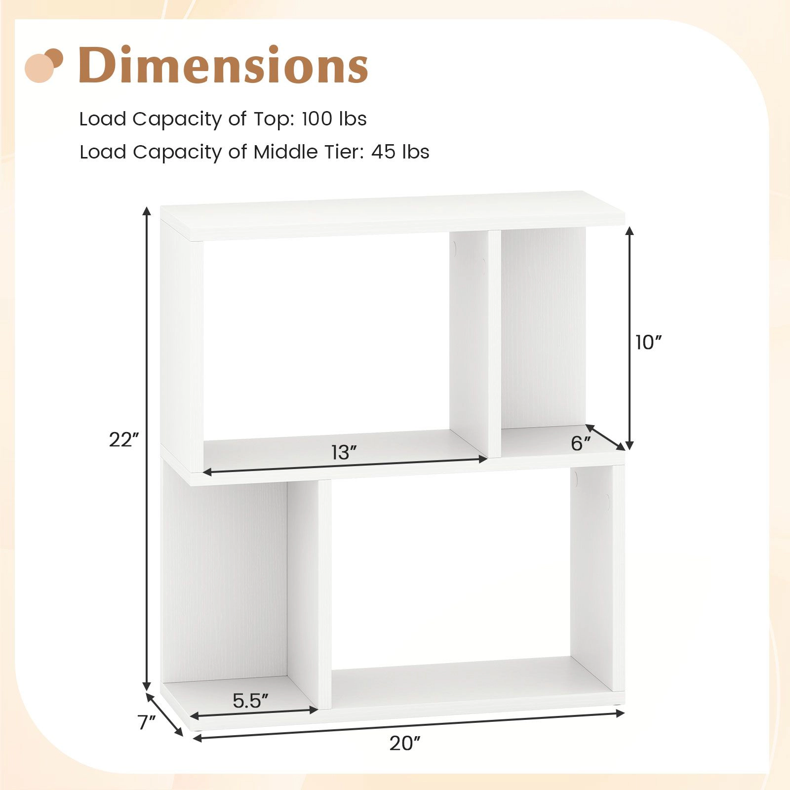 SlickBlue 3 Tier Bookshelf Open Storage Bookcase Freestanding Display Shelf