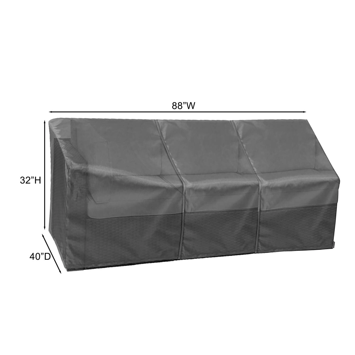 Summerset Shield Modular Cover Ultimate Protection for Your Outdoor Furniture Sofa Right End 88" x 40" x 18" Mercury