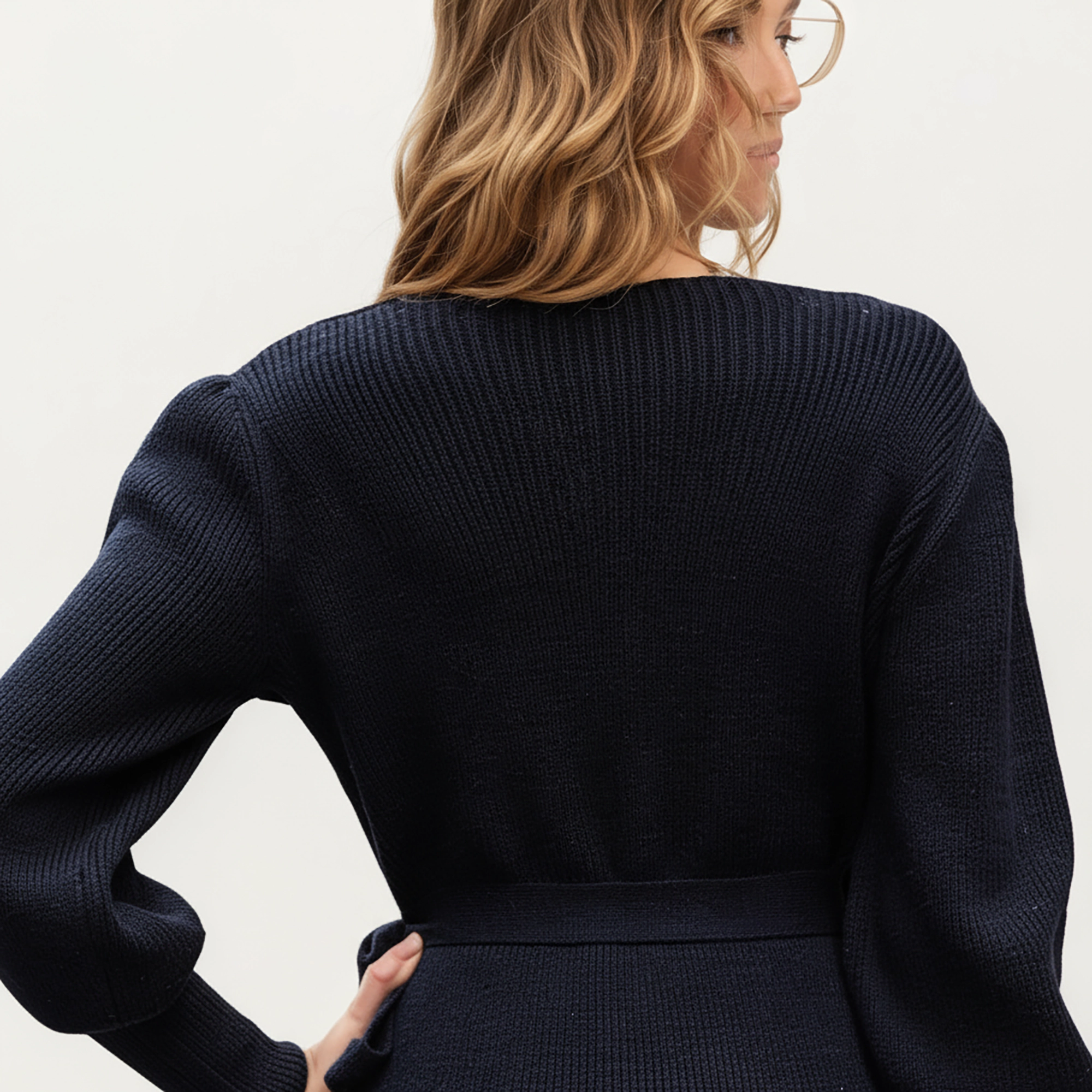 Anna-Kaci Women's Knit Wrap Top with, Textured Ribbed Fabric and Side Tie Detail Creating a Feminine Silhouette