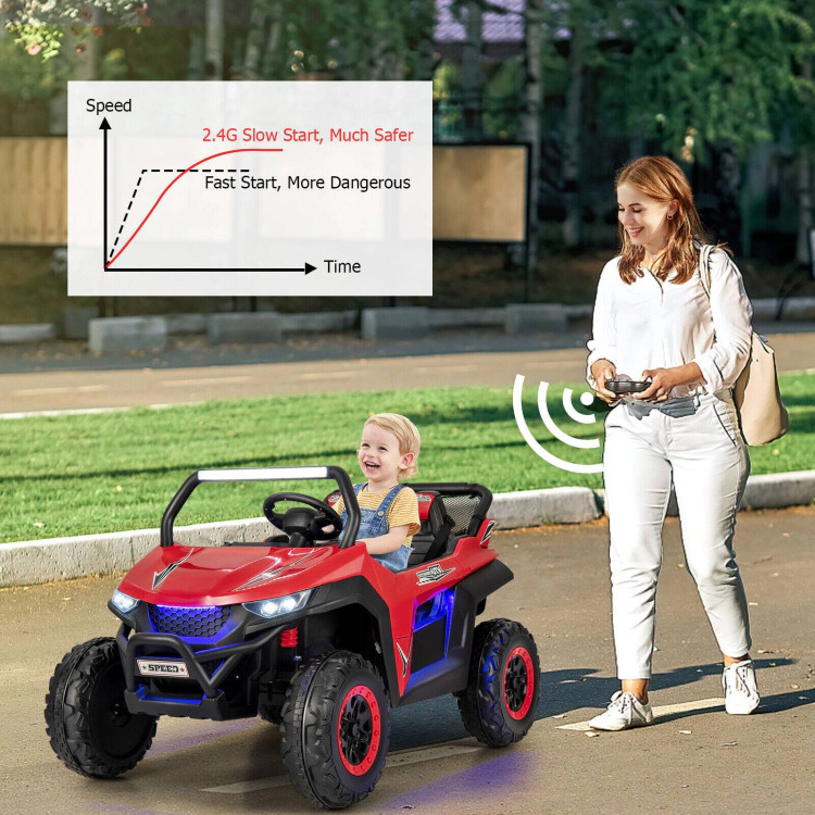 Hivvago 12V 2-Seater Kids Ride on UTV with Slow Start Function Music
