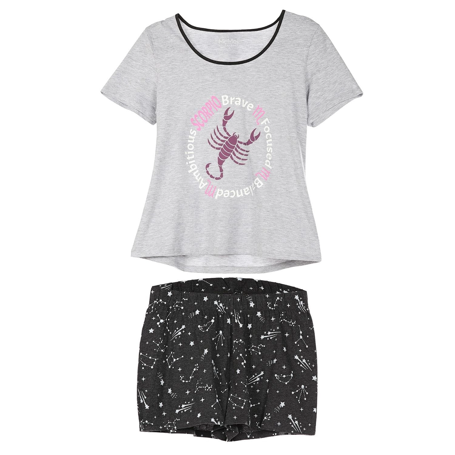 MeMoi Women's Scorpio Zodiac Sign PJ Short Set