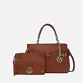 MKF Collection by Mia K Tenna Satchel Bag with Wristlet - Vegan